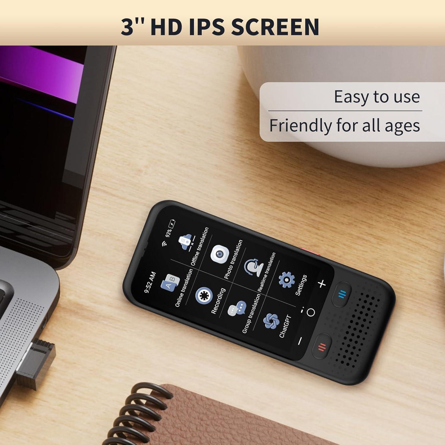 Traductor de Idiomas AI Z5 - Sin WiFi, 150+ Idiomas, Offline