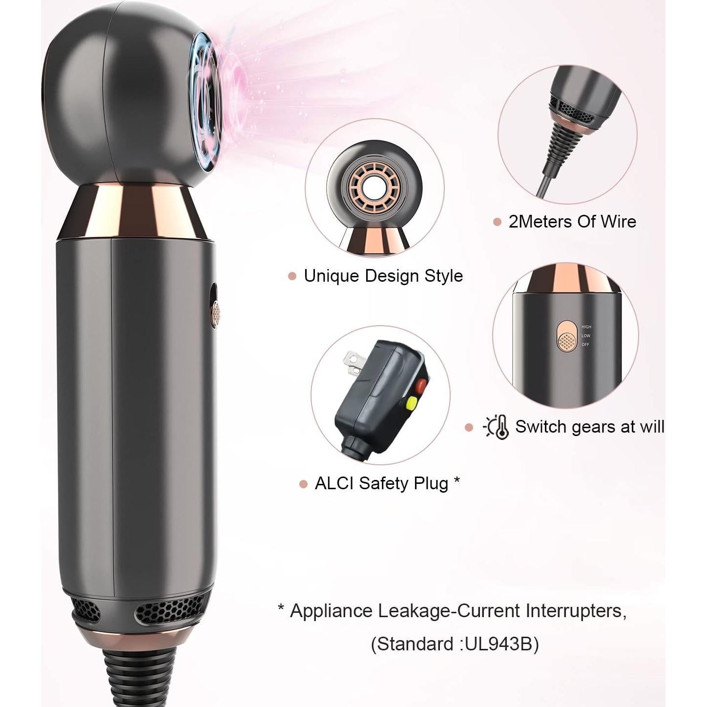 Secador de Pelo Portátil 800W ShenZhen Meiduojiao Mini