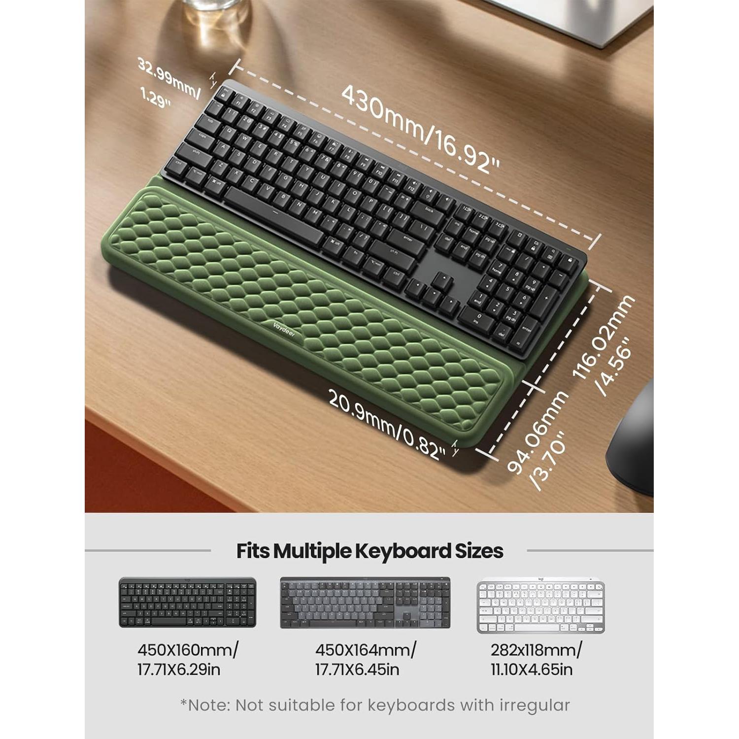 Reposamuñecas Vaydeer Ergonomico Verde Oliva para Teclado