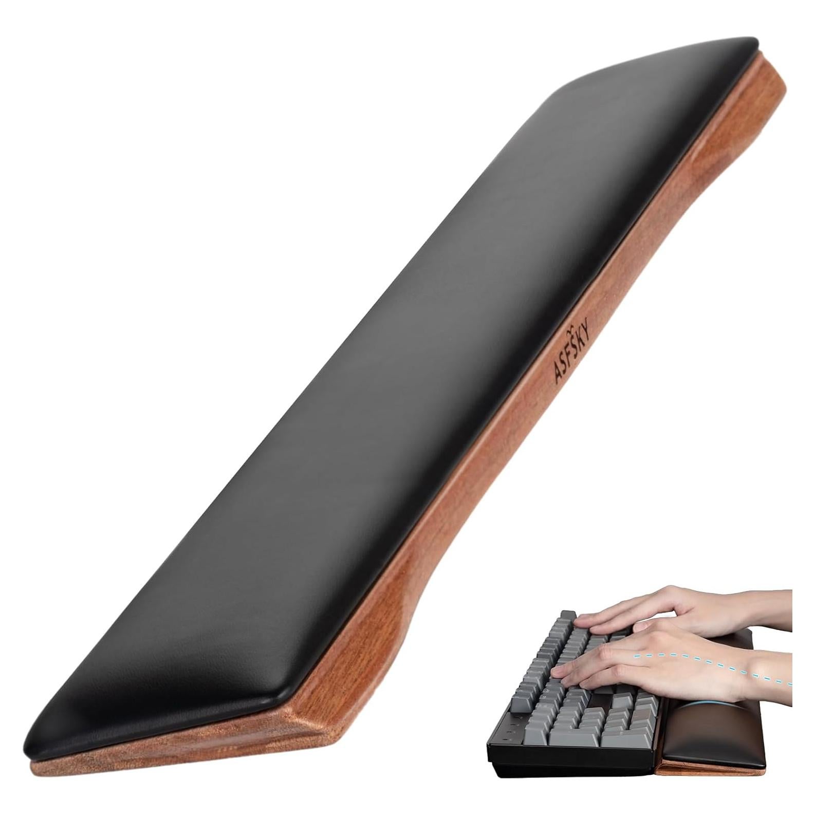 Reposa Muñecas Ergonómico ASFSKY de Madera y Espuma 44x8cm