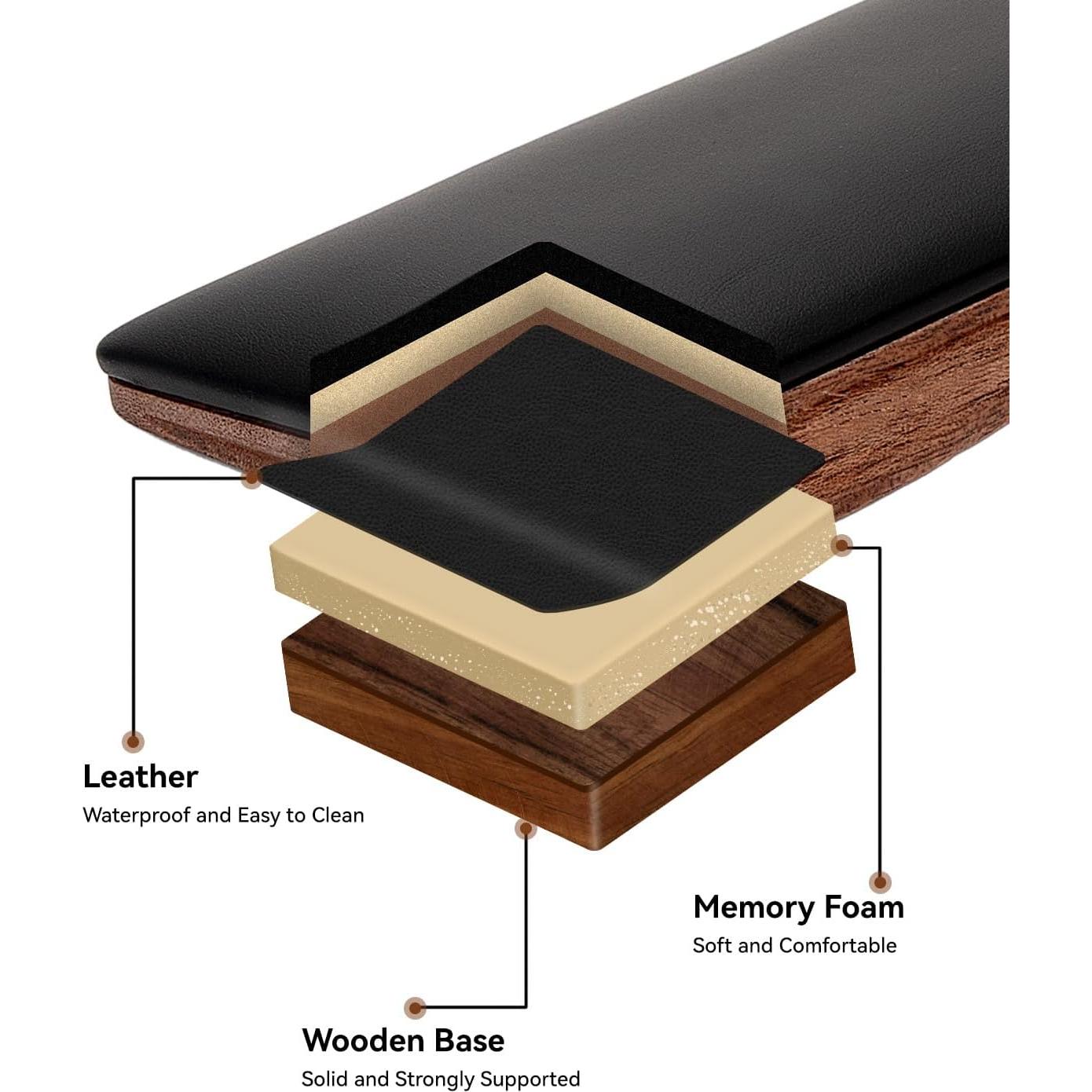 Reposa Muñecas Ergonómico ASFSKY de Madera y Espuma 44x8cm