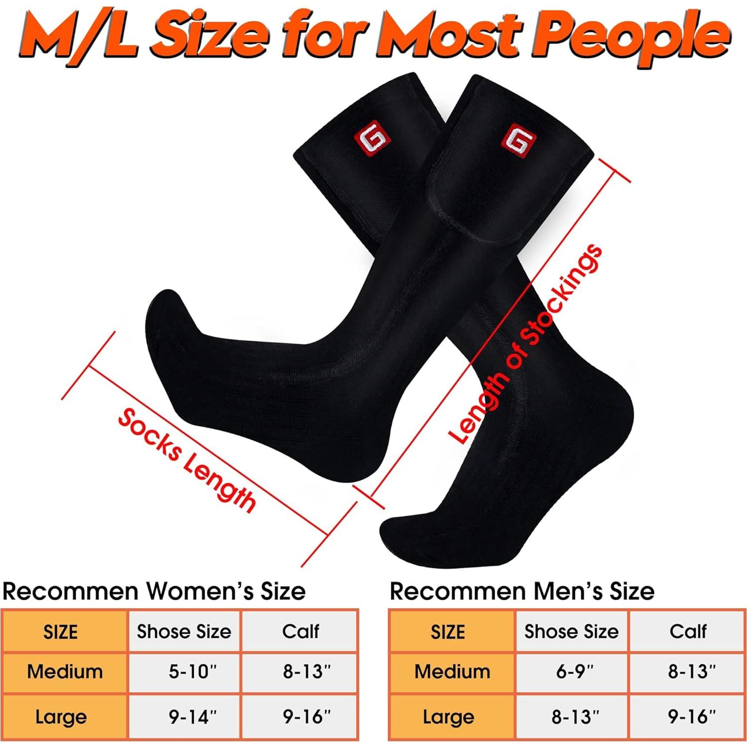 Calcetines Calentados Eléctricos GEMSTONEGO para Hombres - Algodón, Recargables