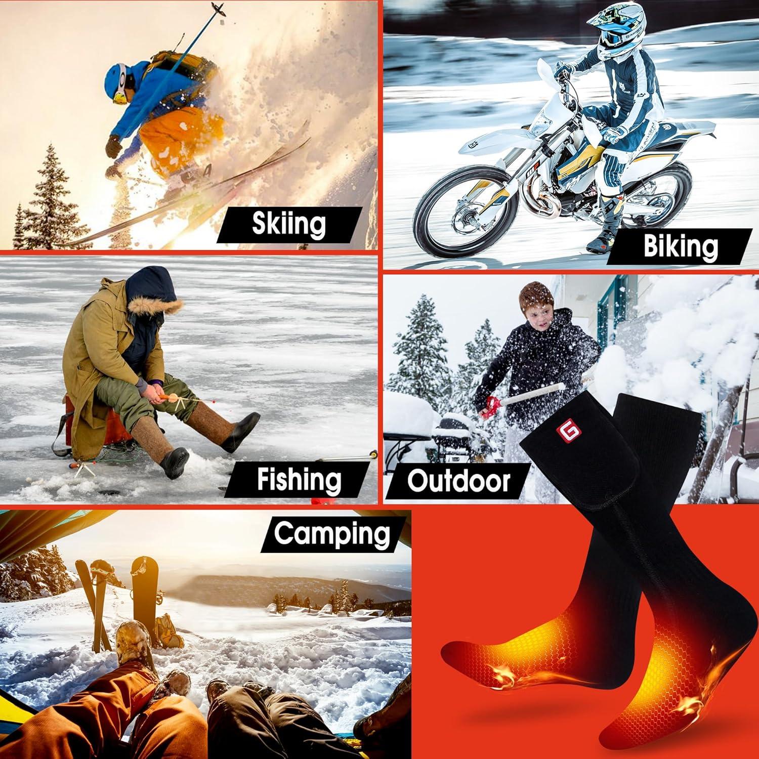 Calcetines Calentados Eléctricos GEMSTONEGO para Hombres - Algodón, Recargables