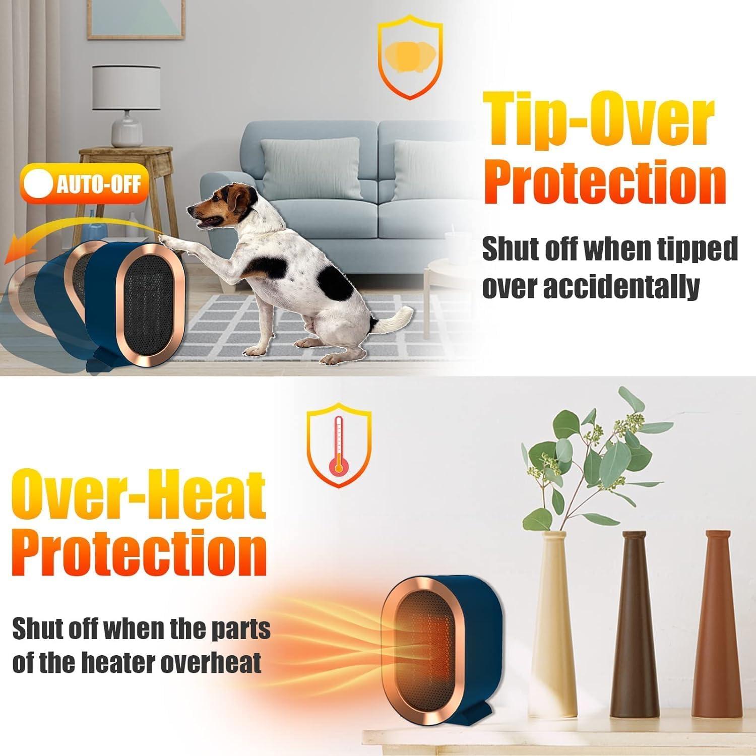 Calentador de espacio eléctrico PERLLENT XR1201-B 1200W/800W