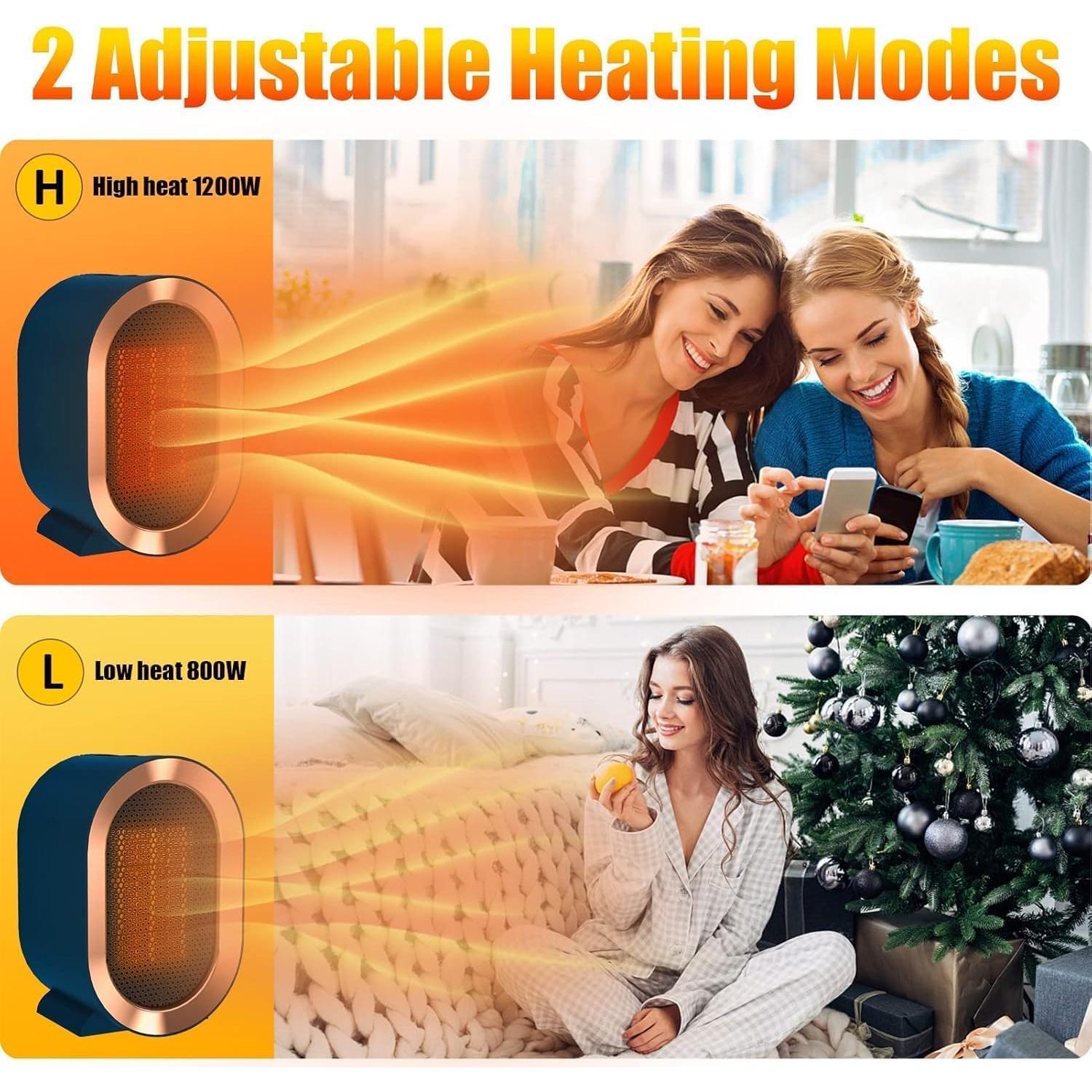 Calentador de espacio eléctrico PERLLENT XR1201-B 1200W/800W