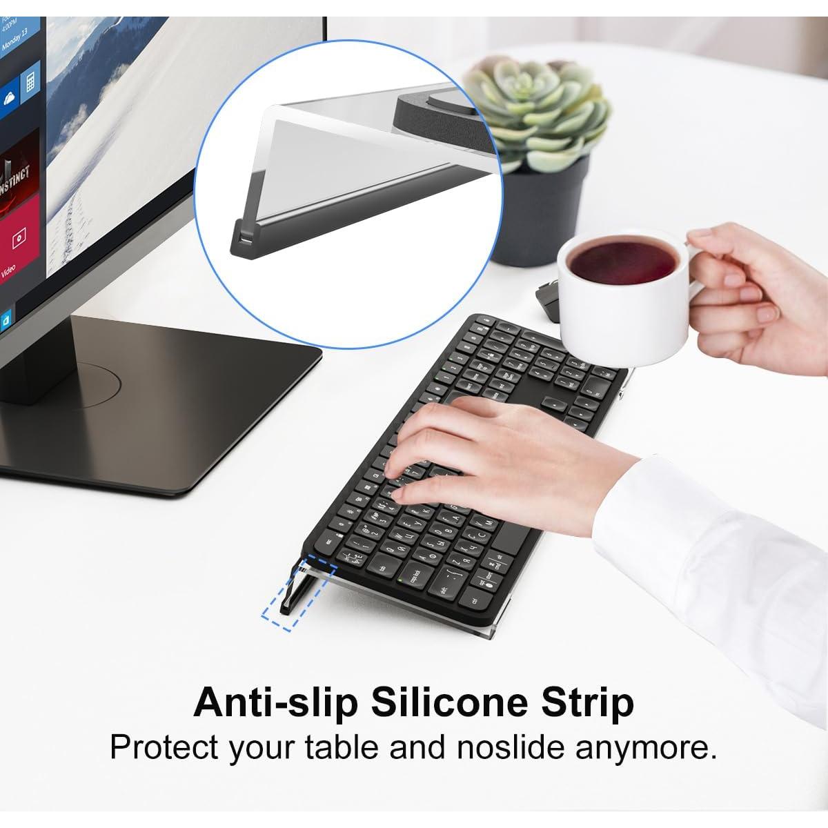 Soporte de Teclado Acrílico Suptek A001 Ergonómico 42.9x14.5 cm