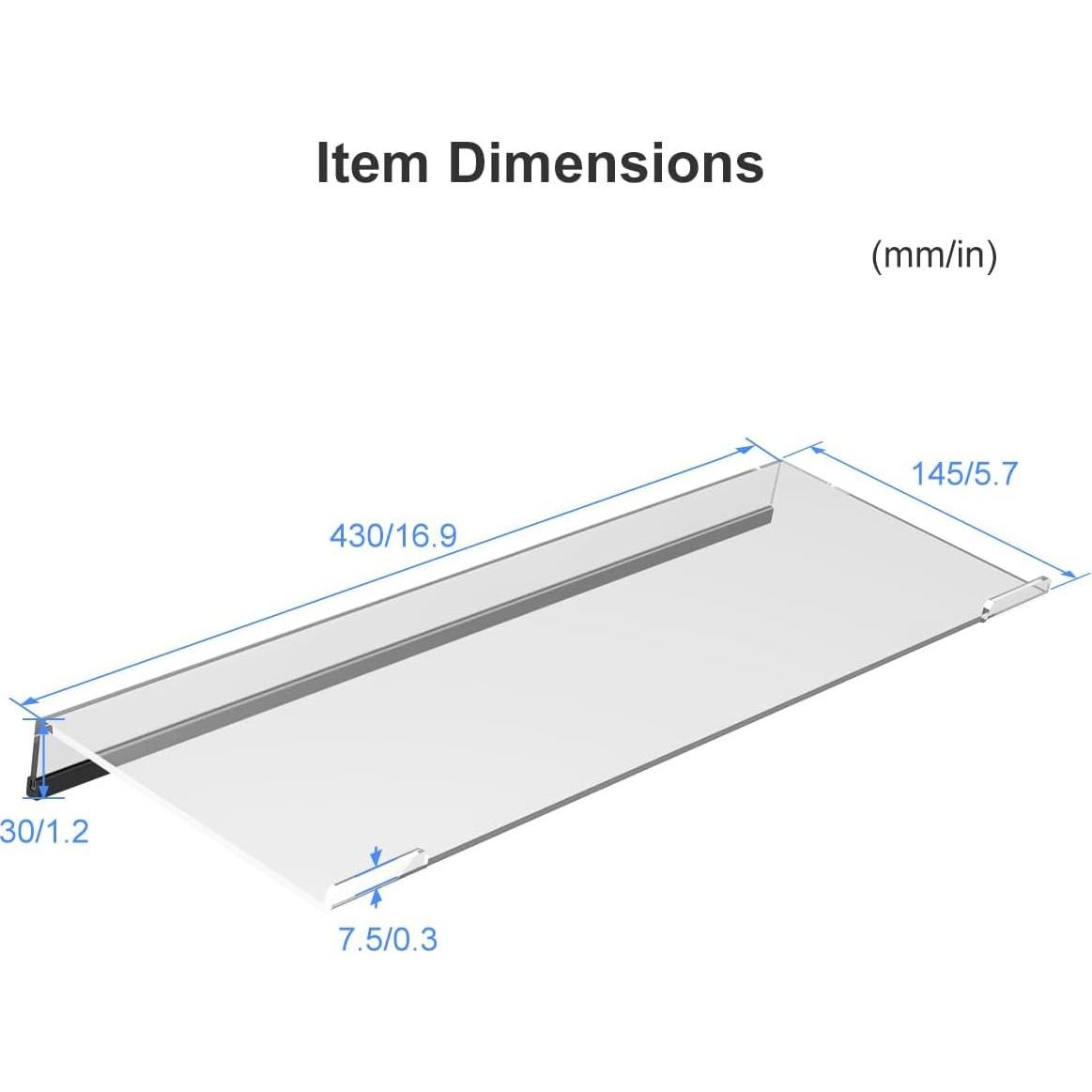 Soporte de Teclado Acrílico Suptek A001 Ergonómico 42.9x14.5 cm