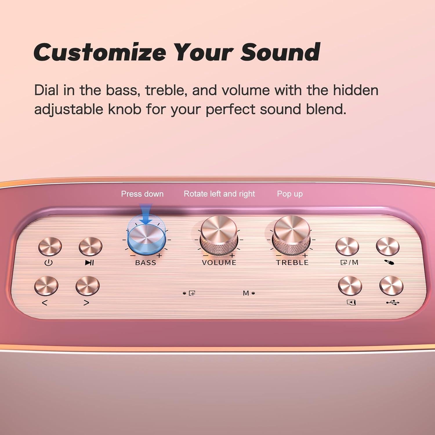 Altavoz Bluetooth DOSS SoundBox H100 Rosa 50W 24H Portátil