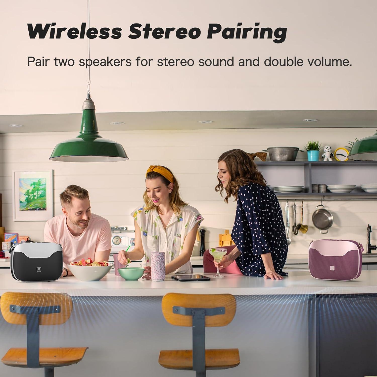 Altavoz Bluetooth DOSS SoundBox H100 Rosa 50W 24H Portátil