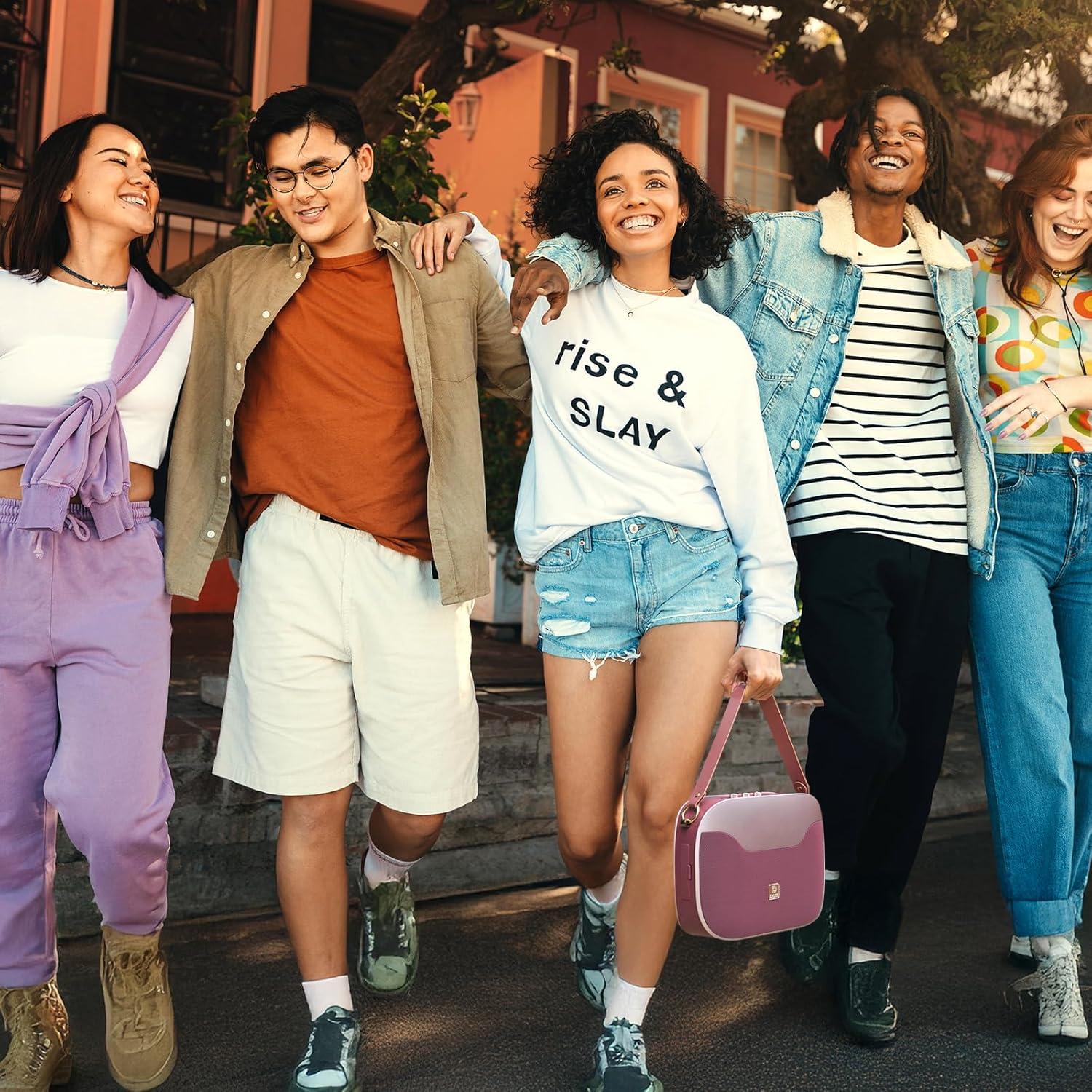 Altavoz Bluetooth DOSS SoundBox H100 Rosa 50W 24H Portátil