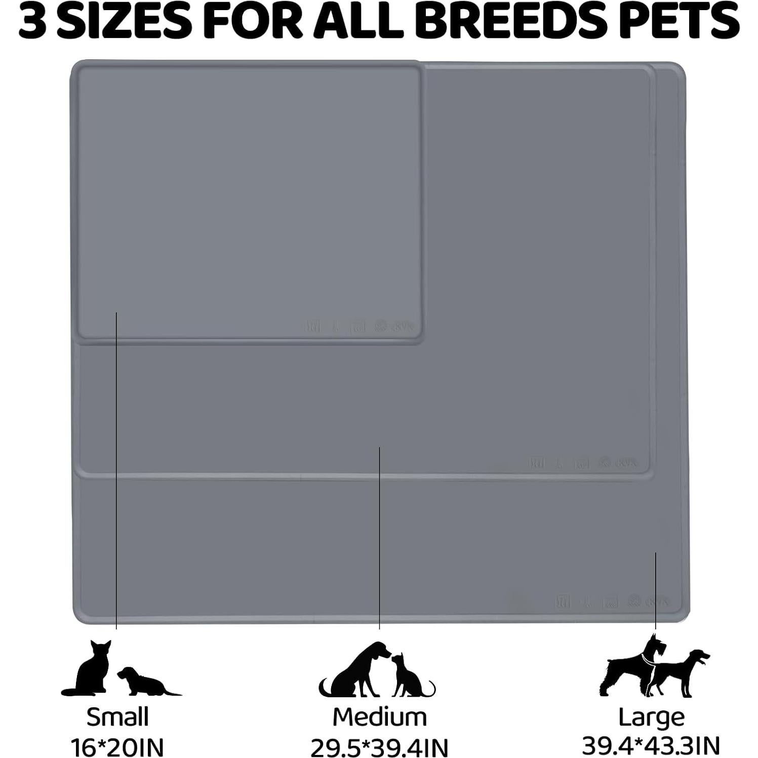 Tapete de Comida para Perros KVK Extra Grande 100x110cm Antideslizante