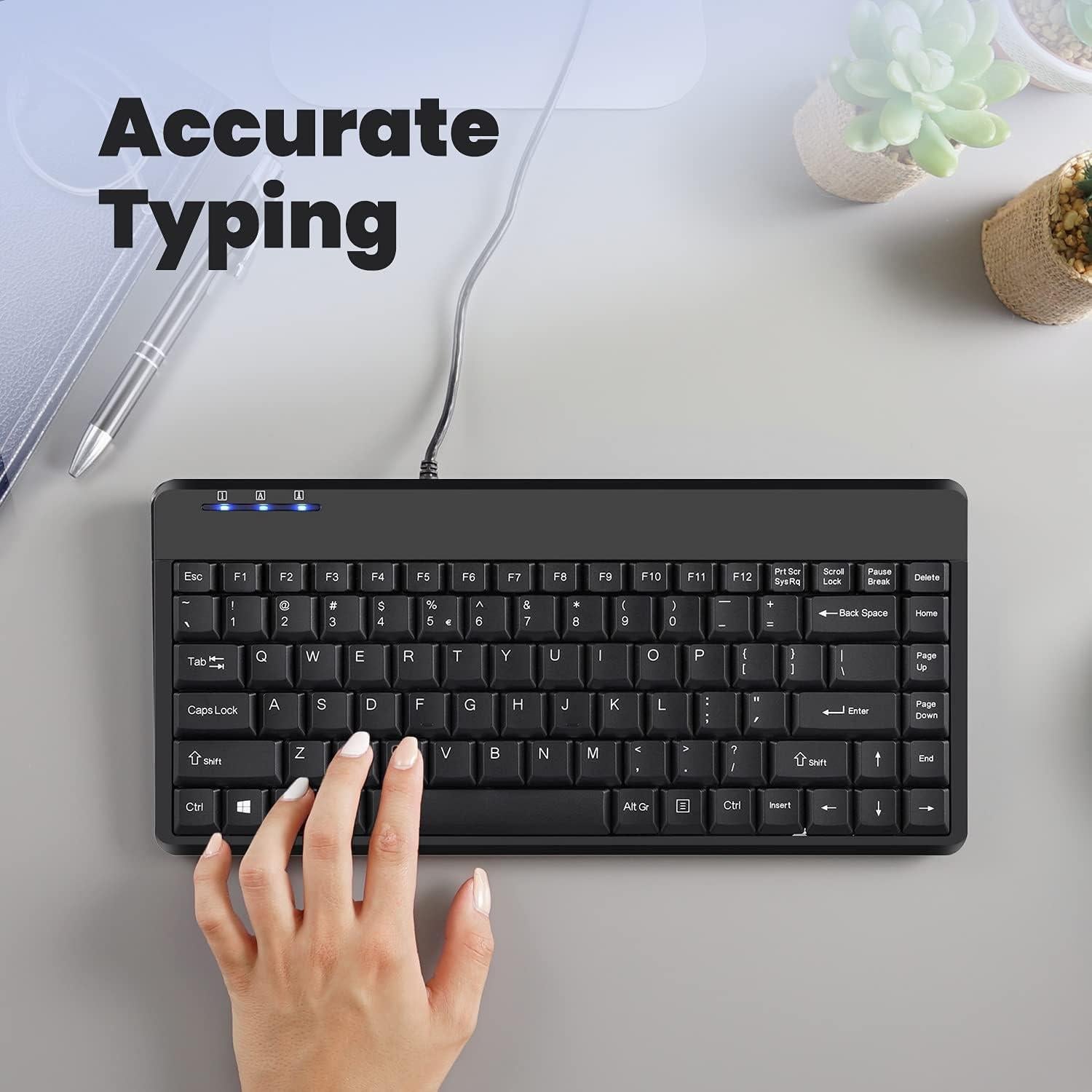 Teclado Mini USB Perixx PERIBOARD-409U Negro 31.4x14.6cm