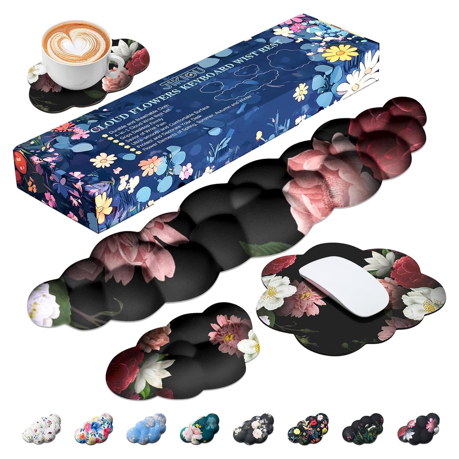 Reposamuñecas Nube JIKIOU con Almohadilla para Teclado y Mouse