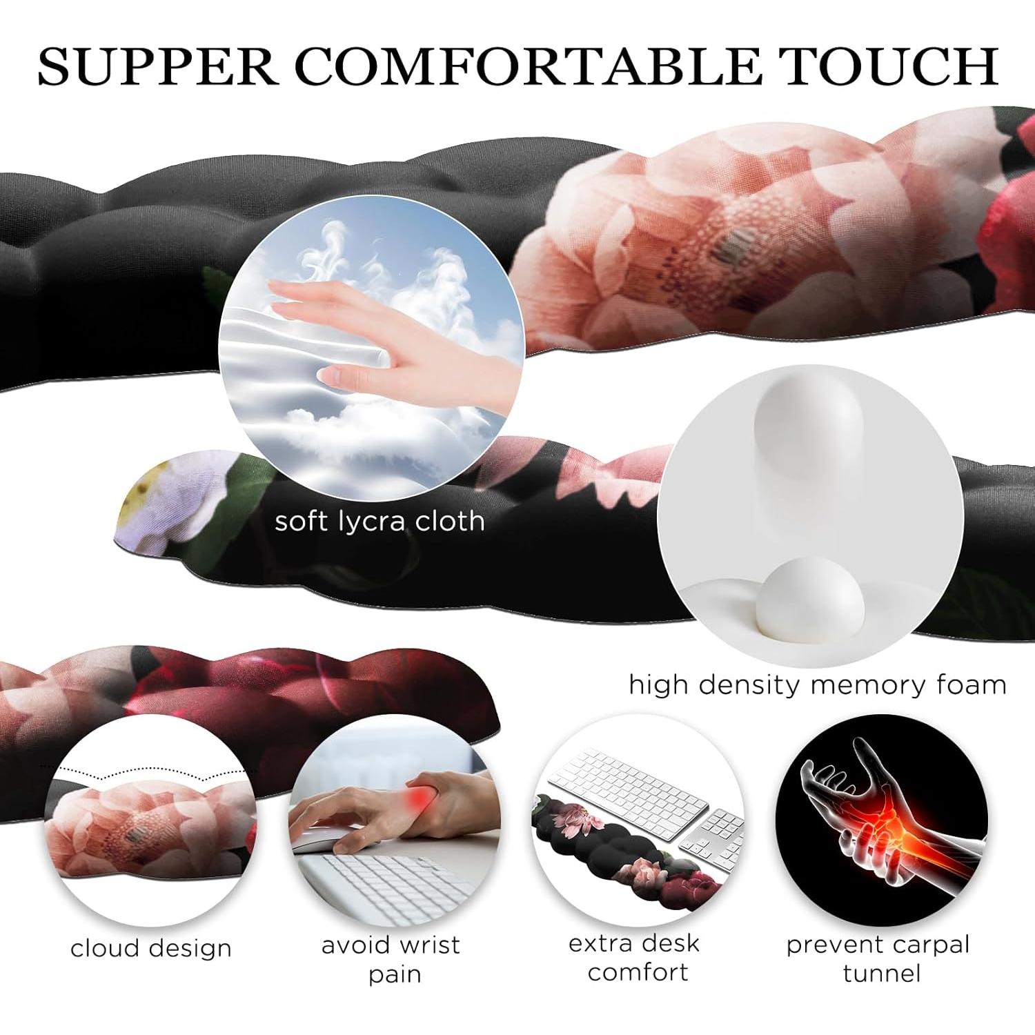 Reposamuñecas Nube JIKIOU con Almohadilla para Teclado y Mouse