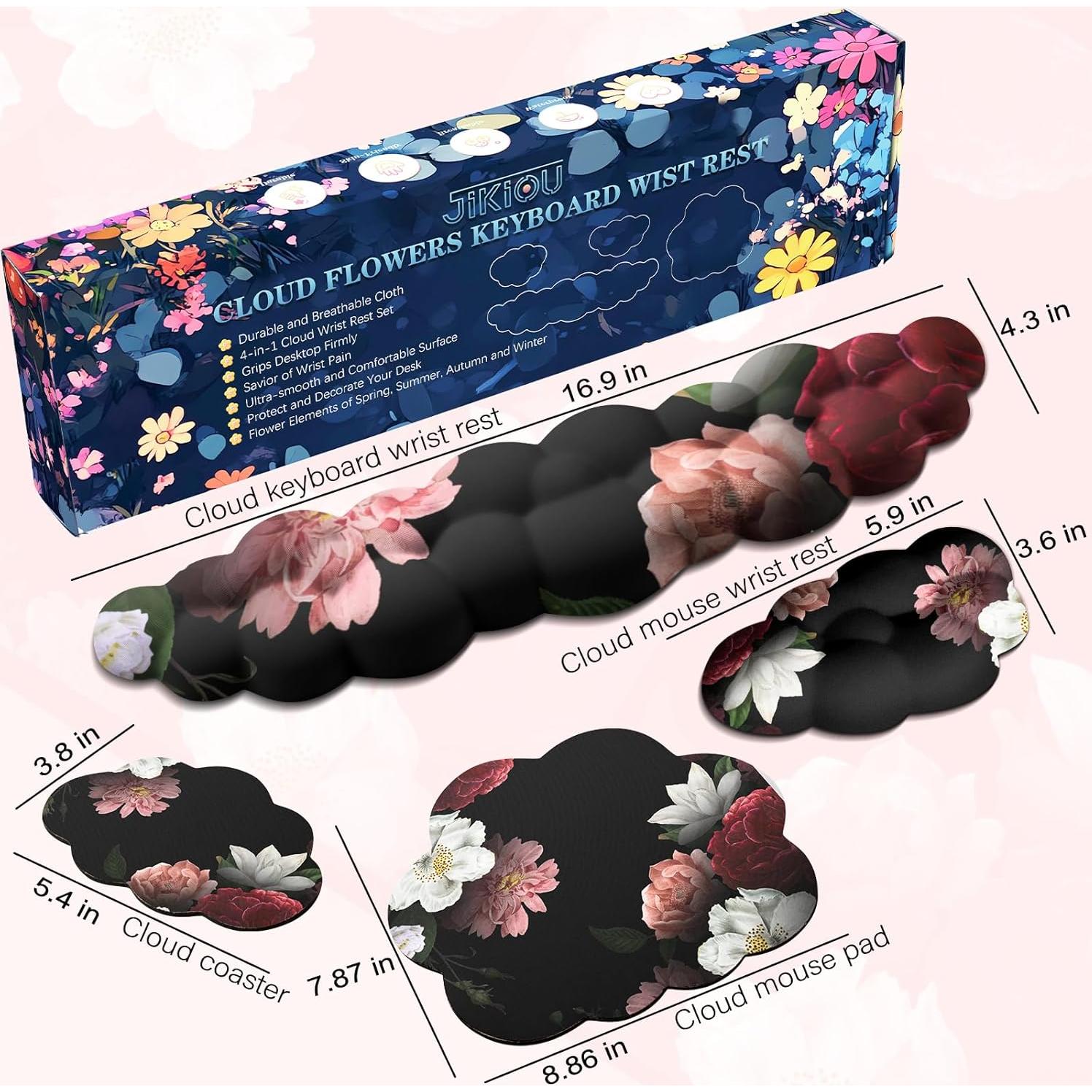 Reposamuñecas Nube JIKIOU con Almohadilla para Teclado y Mouse