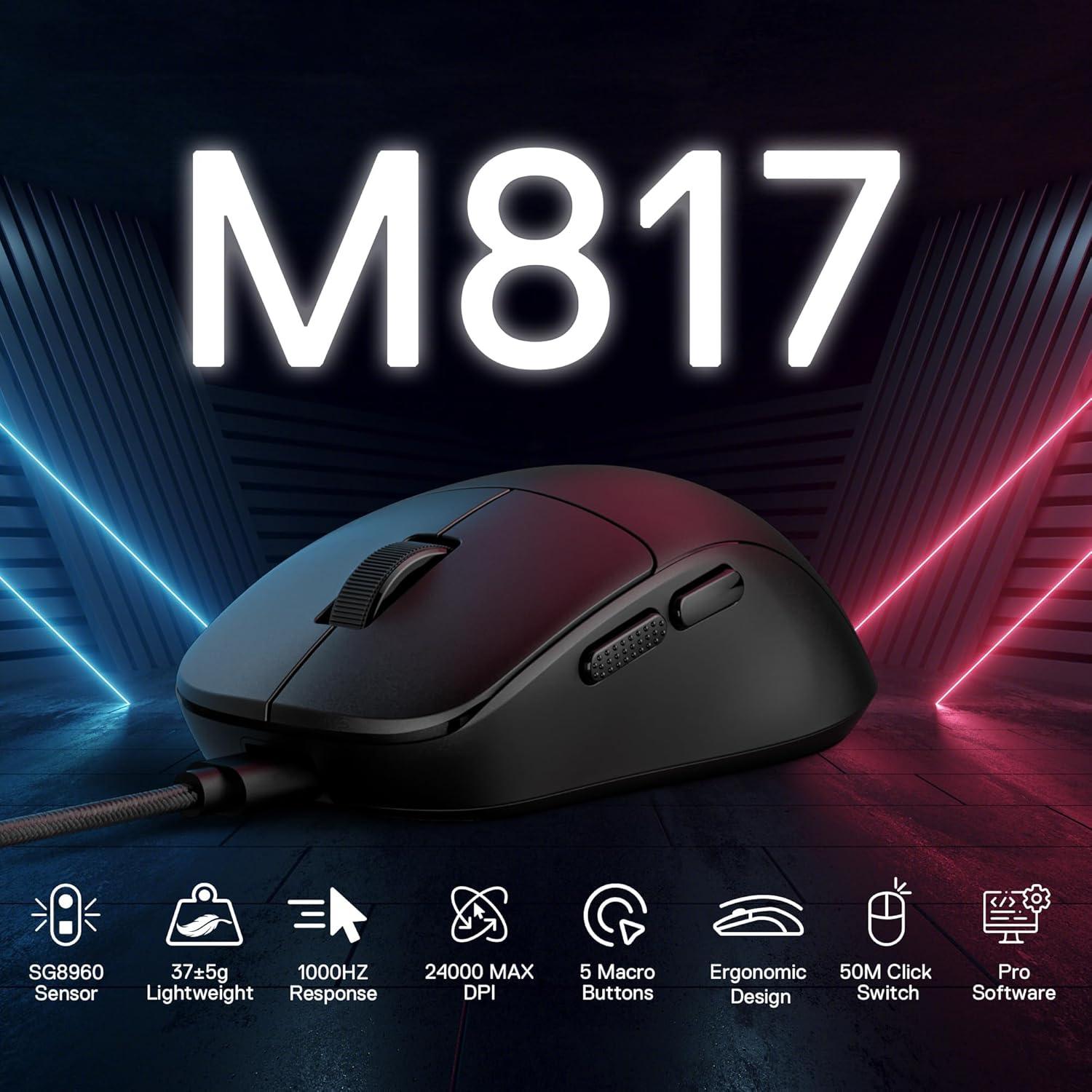 Redragon M817 Ratón Gaming Con Cable 24000 DPI Negro