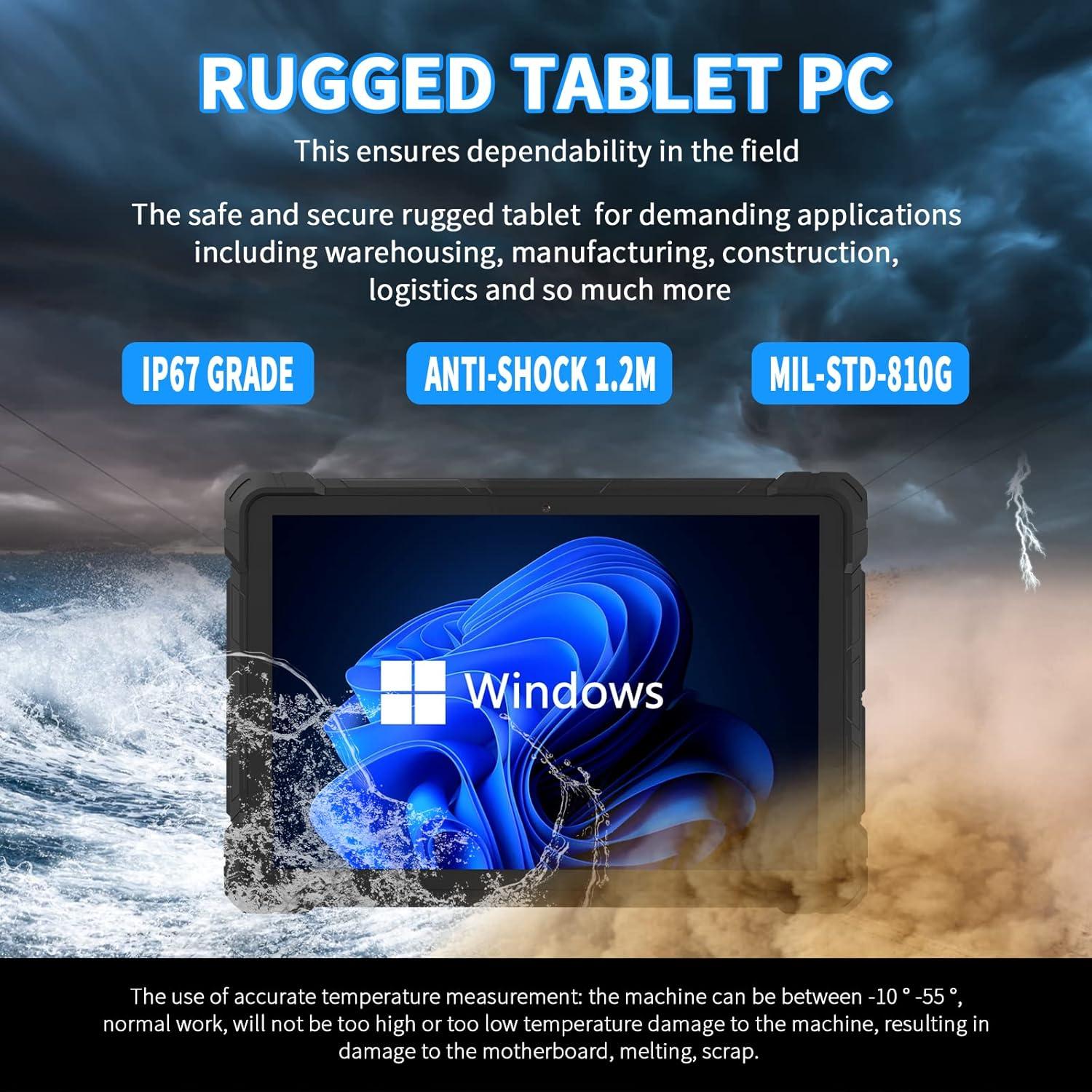 Tableta Resistente HIGOLEPC 10.1" Win 11 Pro 8GB RAM 128GB