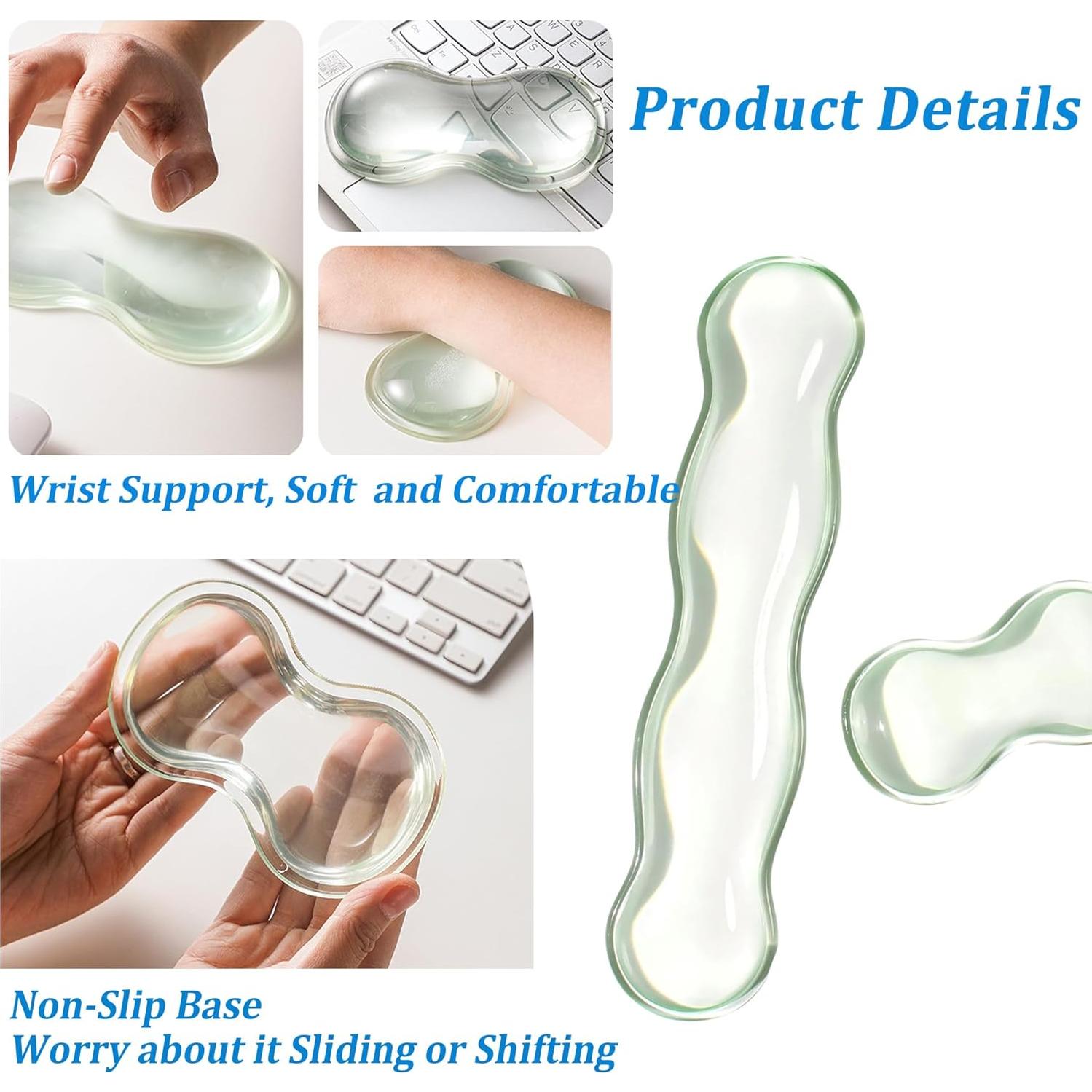 Reposamuñecas Ergonómico de Gel COPORISO Verde Transparente