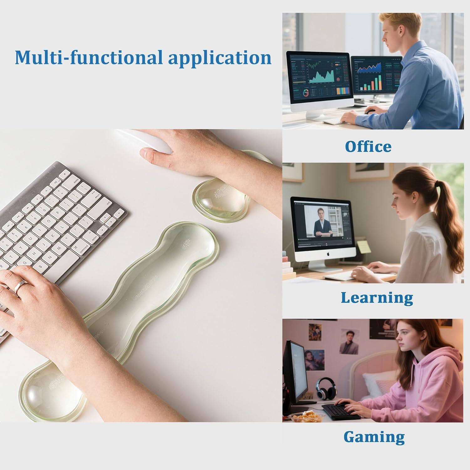 Reposamuñecas Ergonómico de Gel COPORISO Verde Transparente