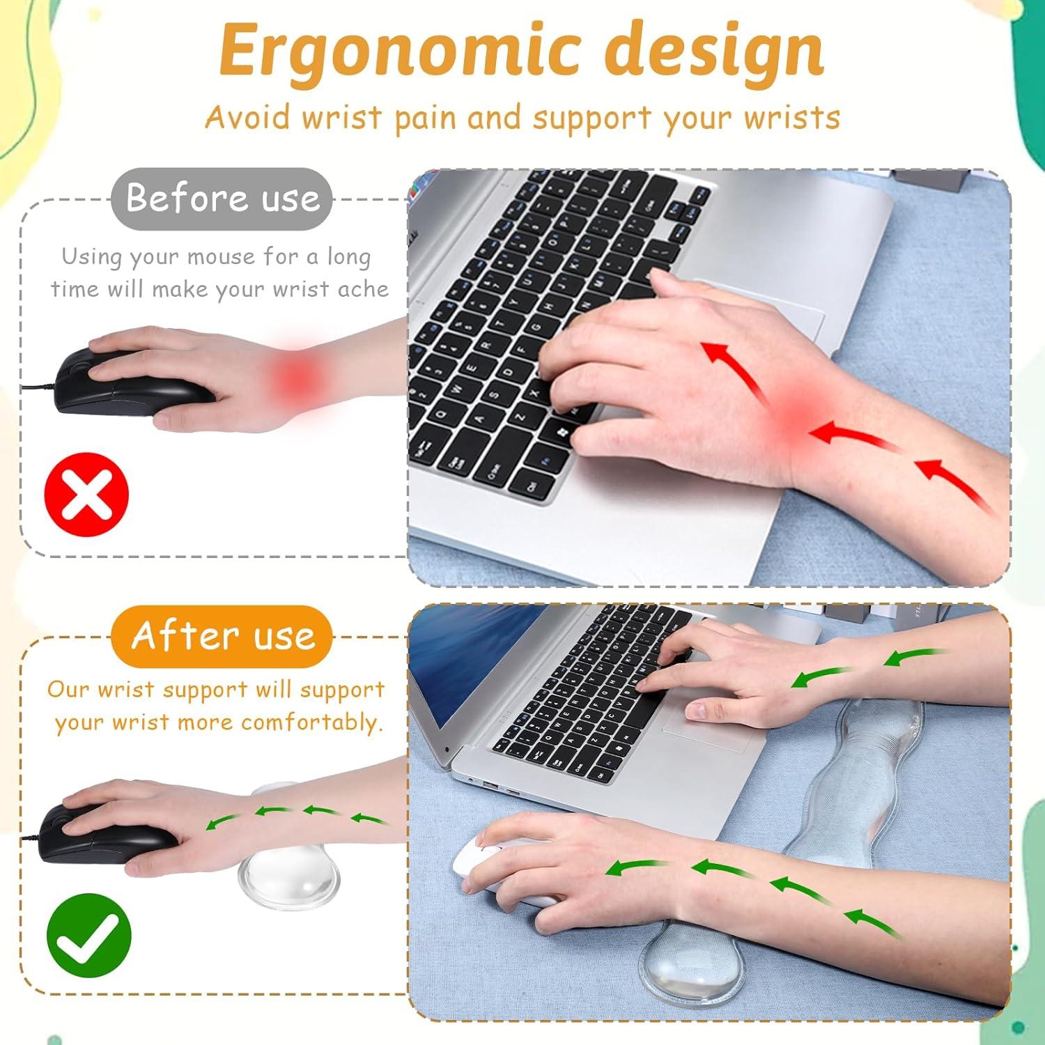 Conjunto de Reposamuñecas de Gel Prasacco para Teclado y Ratón