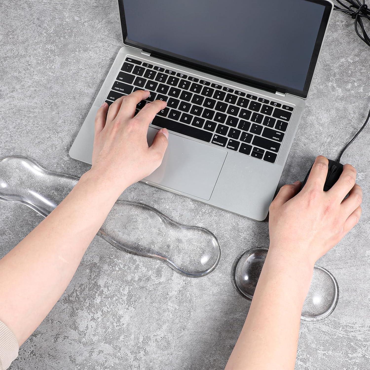 Conjunto de Reposamuñecas de Gel Prasacco para Teclado y Ratón