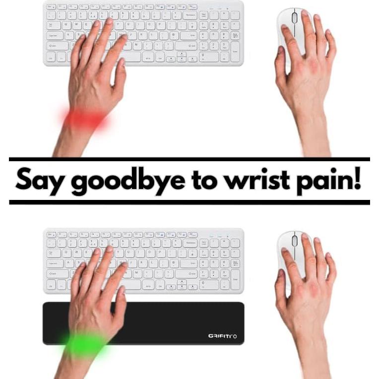 Almohadilla de Muñeca Ergonómica Grifiti 43x10 cm Nylon Negro