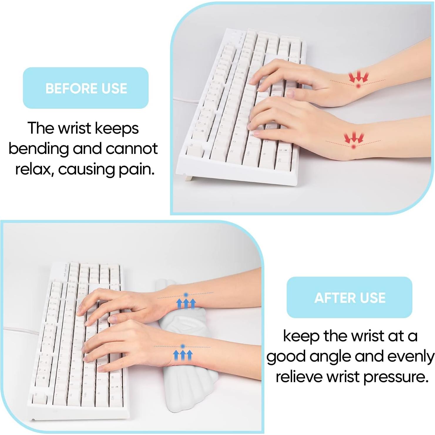 Reposamuñecas ergonómico Sushret ala de ángel 38.1x10.9cm