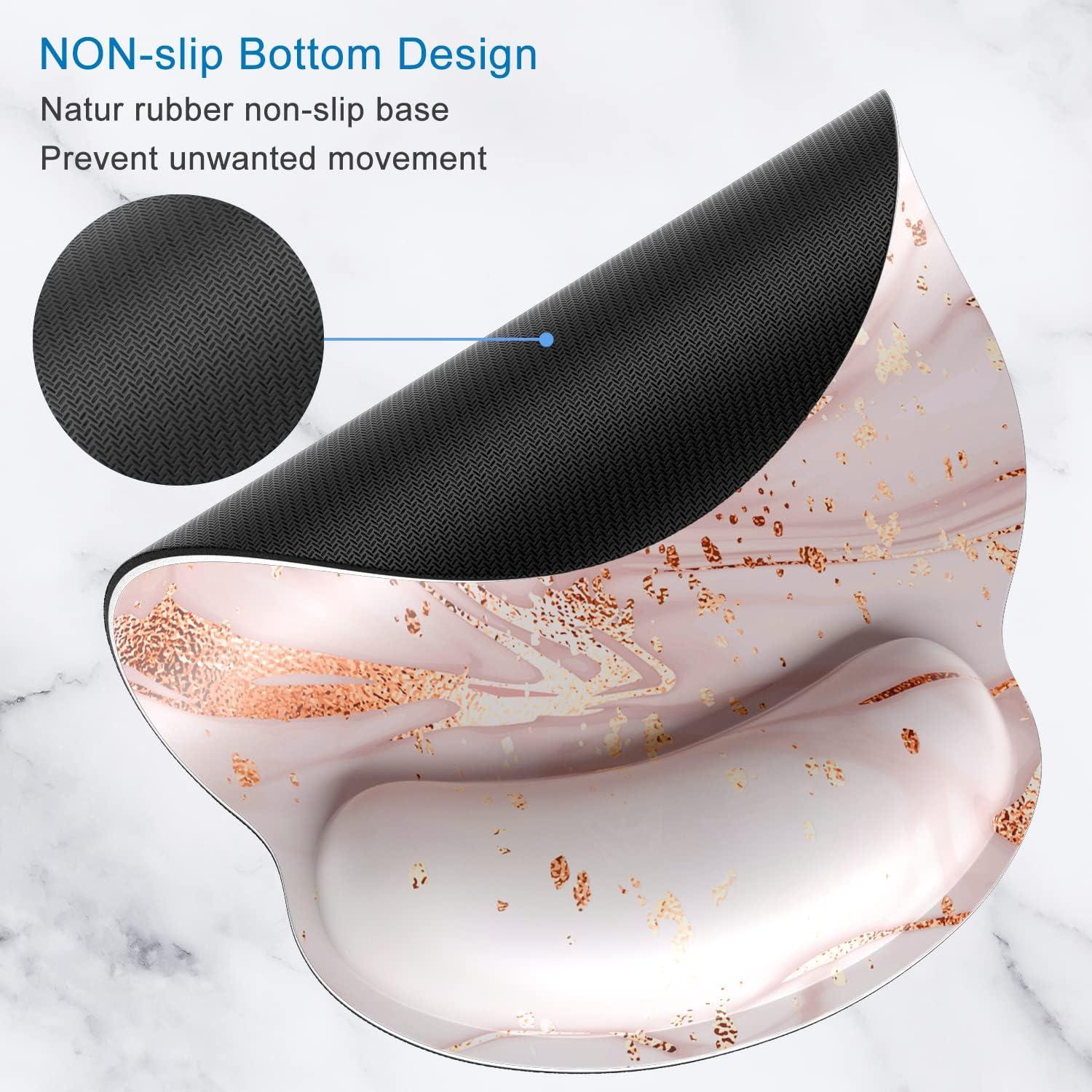 Almohadilla Ergonómica para Ratón ITNRSIIET Veteado Rosa Oro 24.9x23.1cm