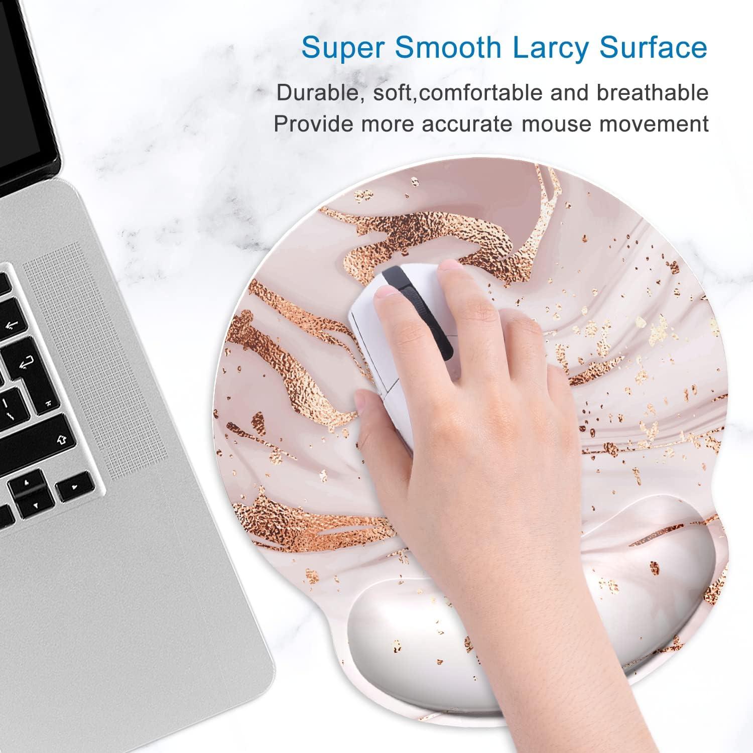 Almohadilla Ergonómica para Ratón ITNRSIIET Veteado Rosa Oro 24.9x23.1cm