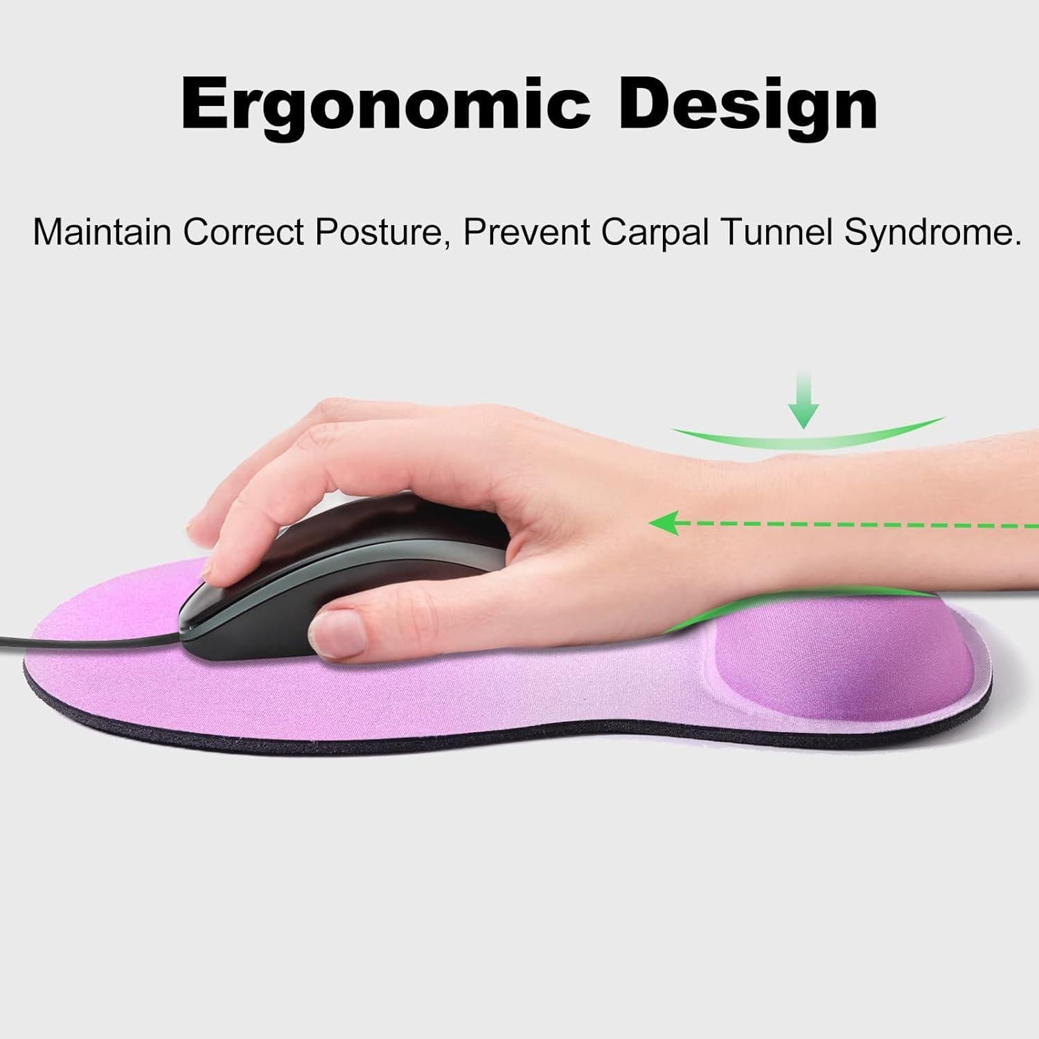 Alfombrilla de Ratón Ergonómica KINREEB con Soporte para Muñeca