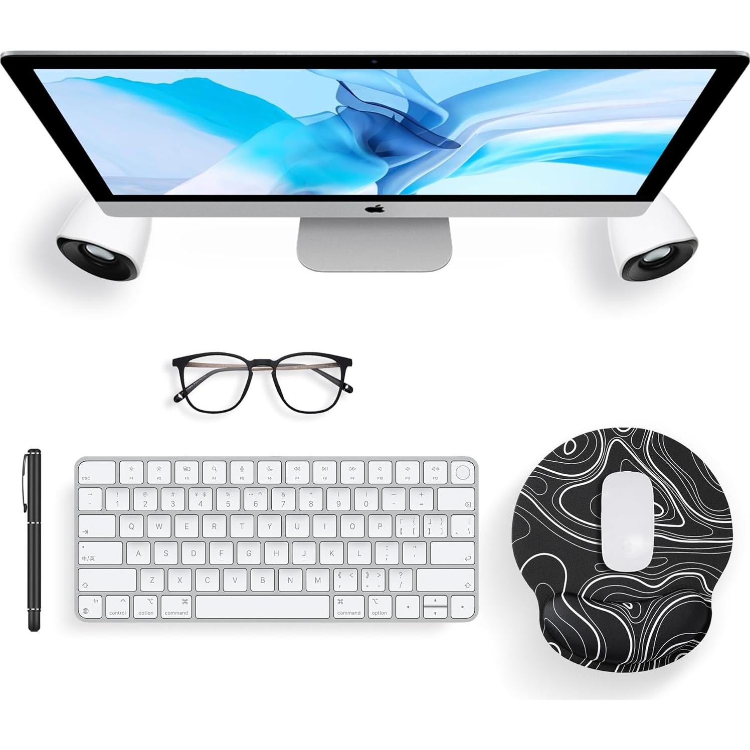 Almohadilla Ergonómica ALOANES para Ratón con Soporte Negro