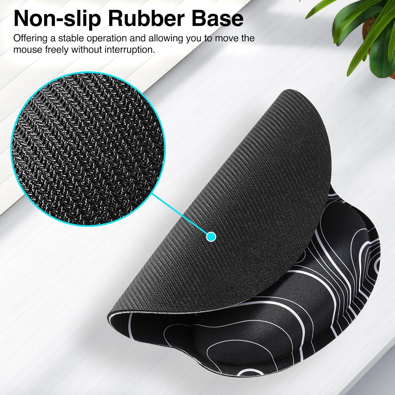 Almohadilla Ergonómica ALOANES para Ratón con Soporte Negro