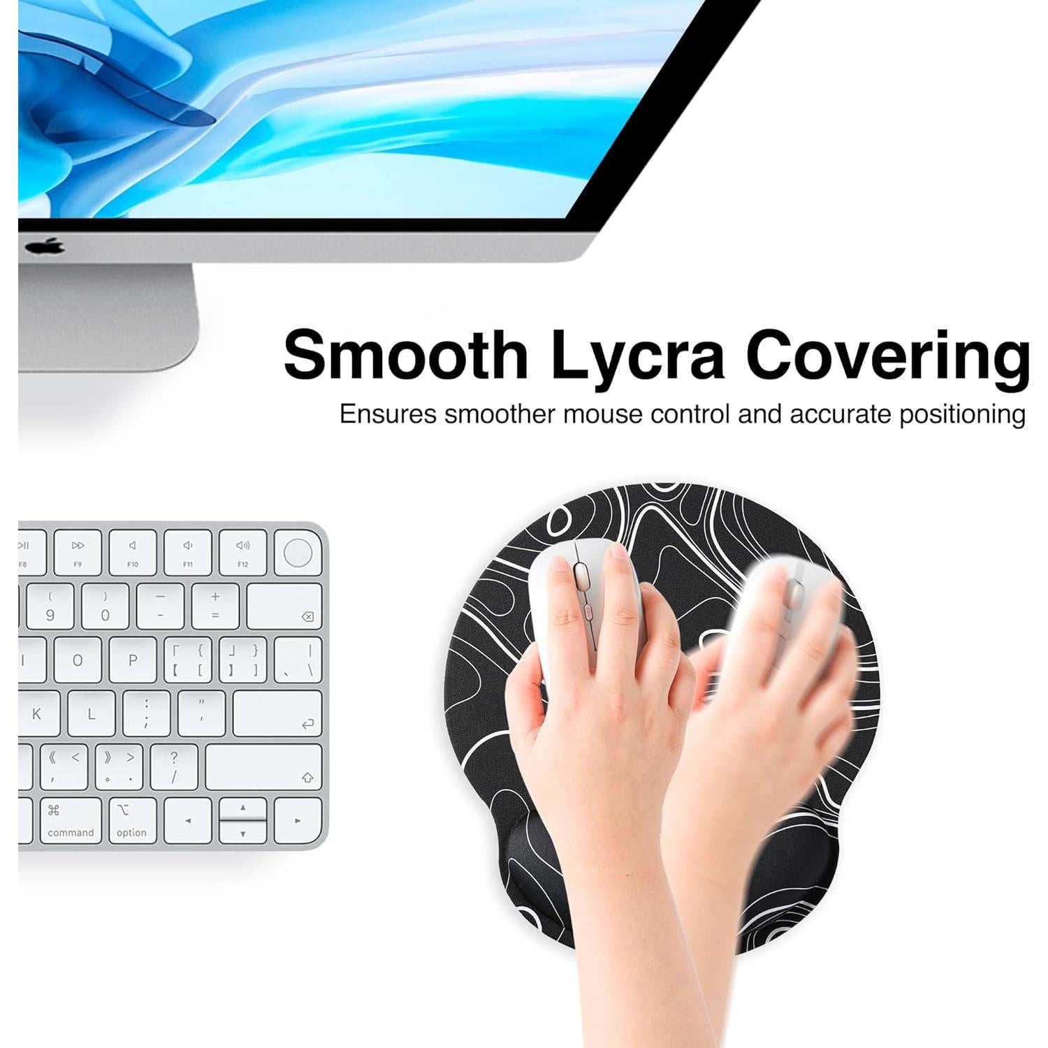 Almohadilla Ergonómica ALOANES para Ratón con Soporte Negro