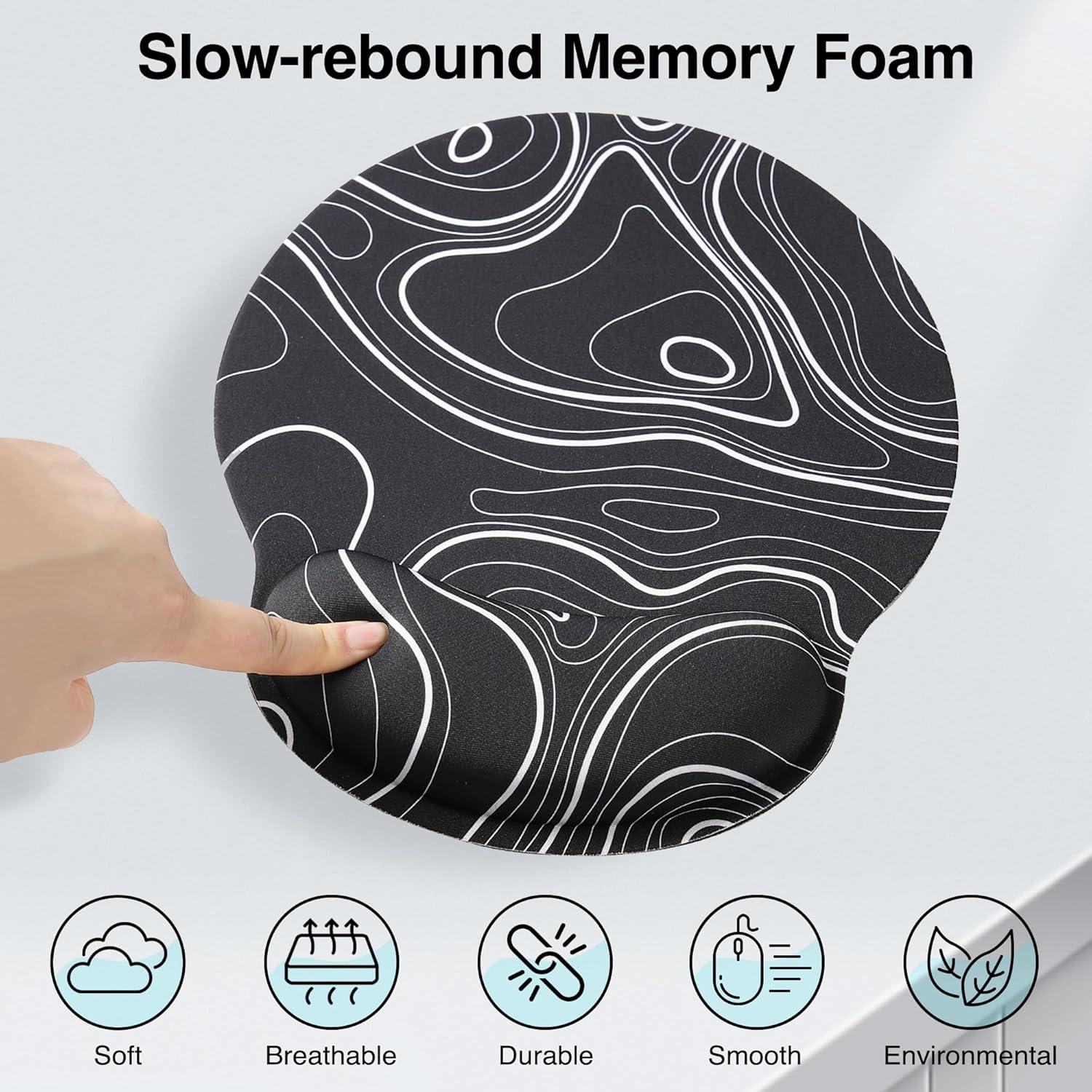 Almohadilla Ergonómica ALOANES para Ratón con Soporte Negro