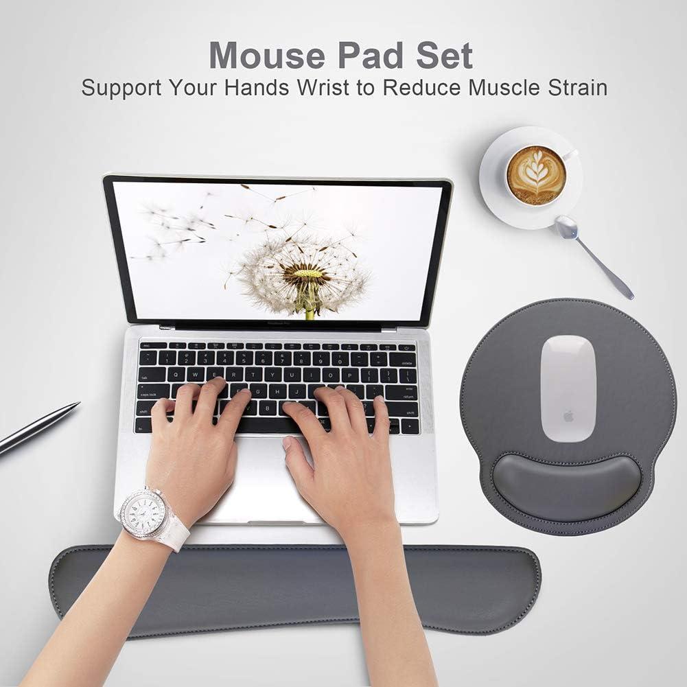 Juego de Alfombrillas Ergonómicas iVeze con Soporte para Muñeca - Gris