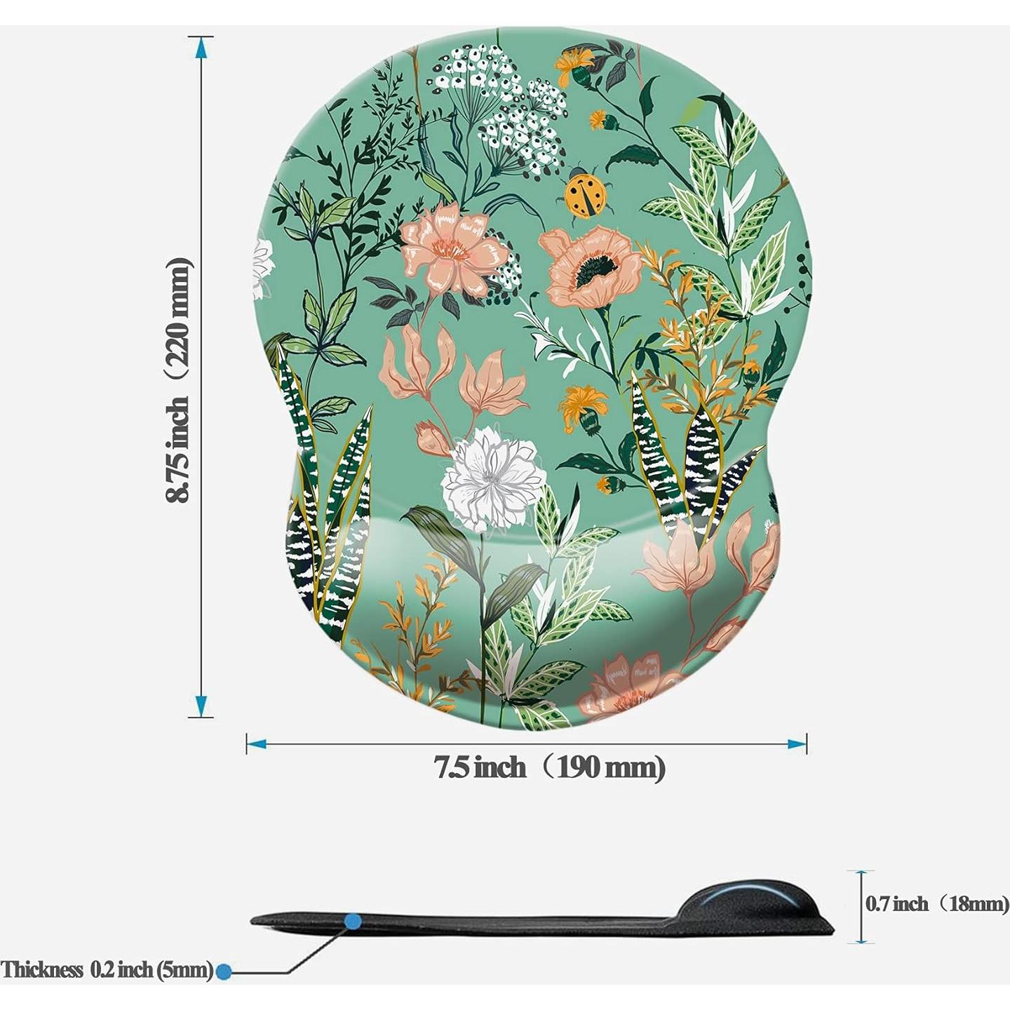 Alfombrilla de Mouse Ergonomica LESHIRY con Soporte Floral