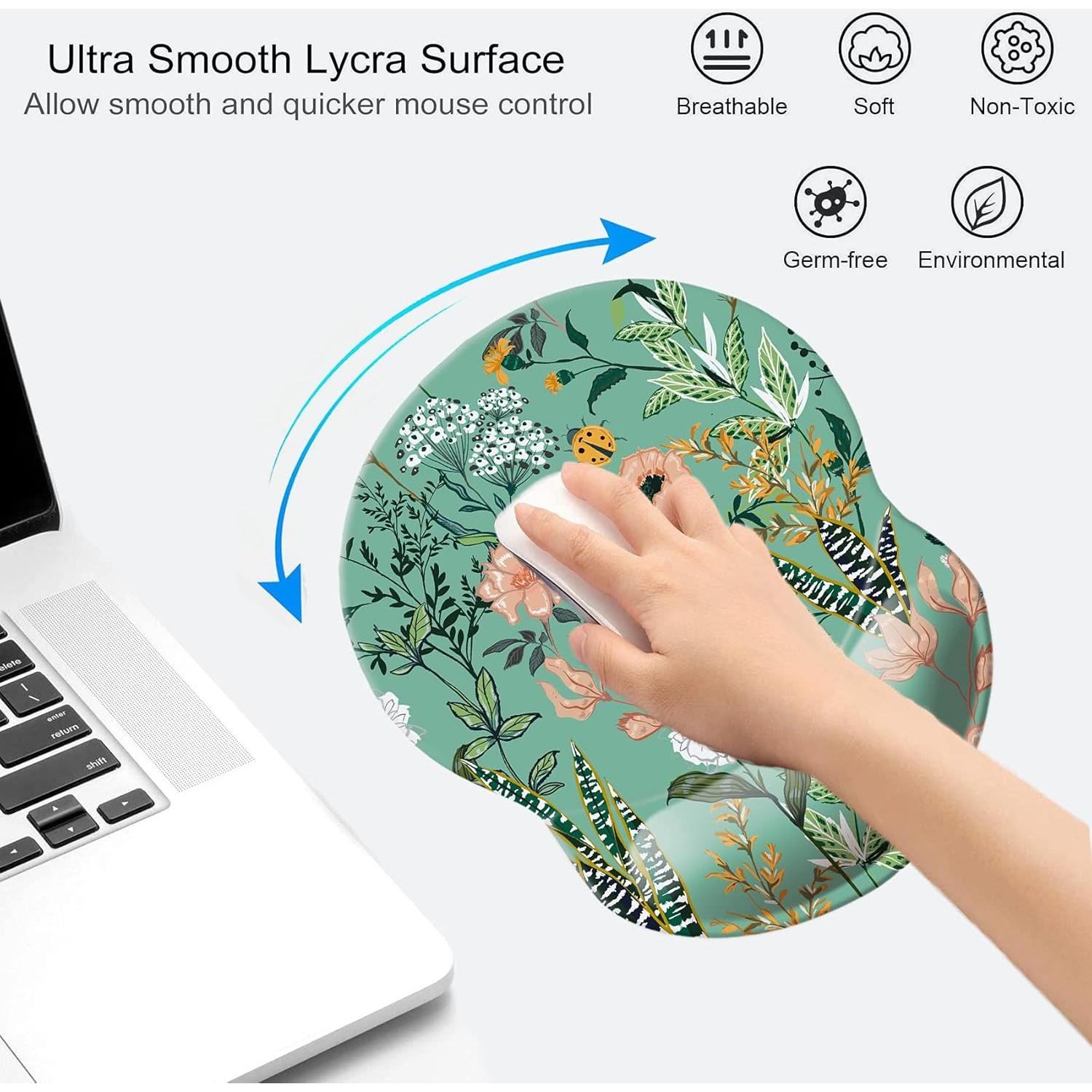 Alfombrilla de Mouse Ergonomica LESHIRY con Soporte Floral
