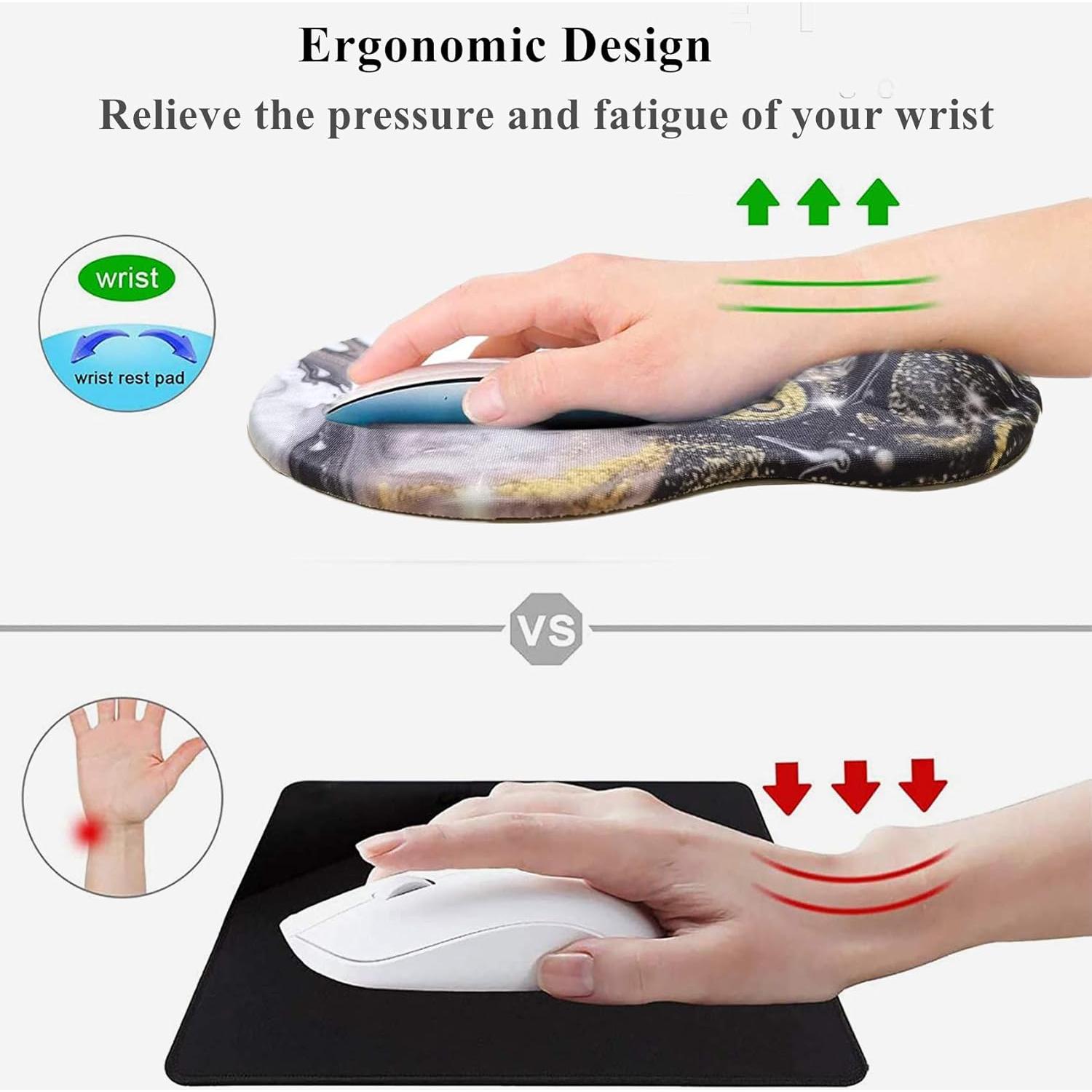 Alfombrilla de Mouse Ergonomica LESHIRY con Soporte Floral