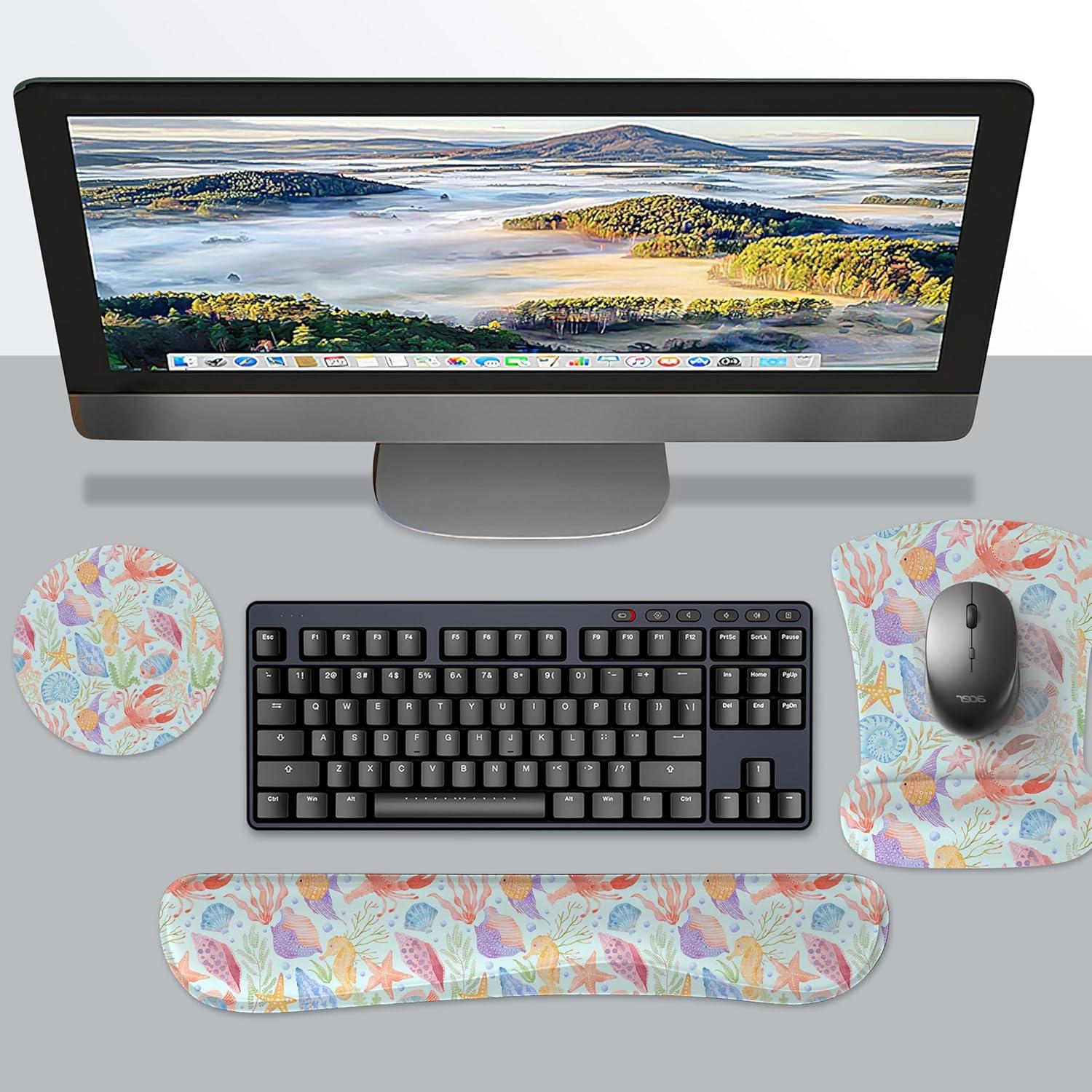 Conjunto Reposamuñecas Ergonómico icolor para Teclado y Ratón