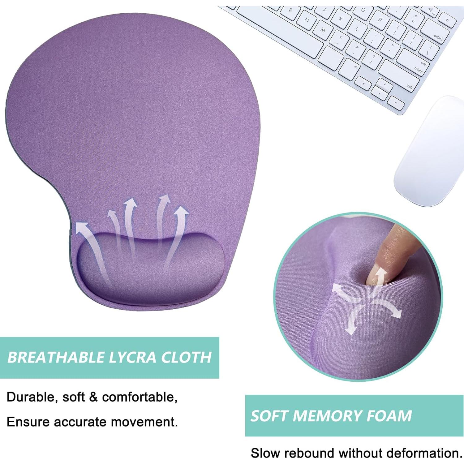 Alfombrilla de Ratón Ergonómica LIZPARE con Reposamuñecas Espuma Morado