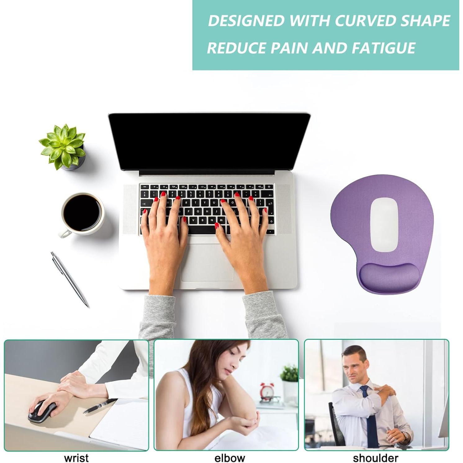 Alfombrilla de Ratón Ergonómica LIZPARE con Reposamuñecas Espuma Morado