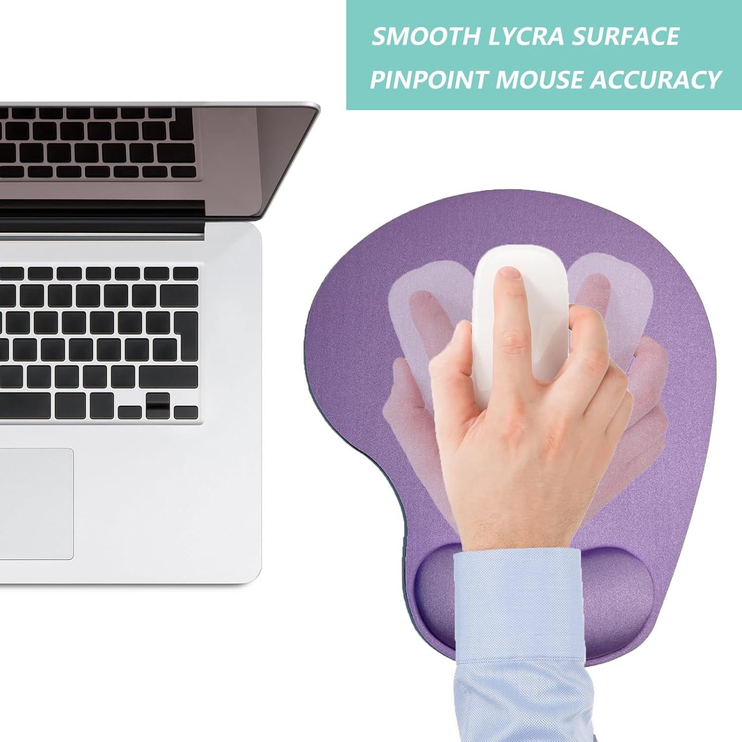 Alfombrilla de Ratón Ergonómica LIZPARE con Reposamuñecas Espuma Morado