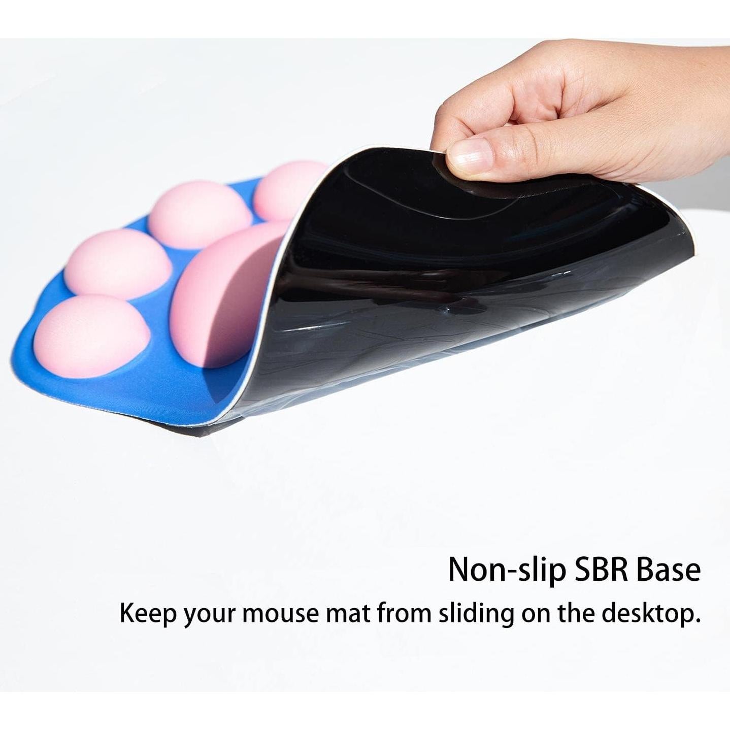 Alfombrilla de Ratón Ergonómica DOBAOJIA Patita de Gato Azul