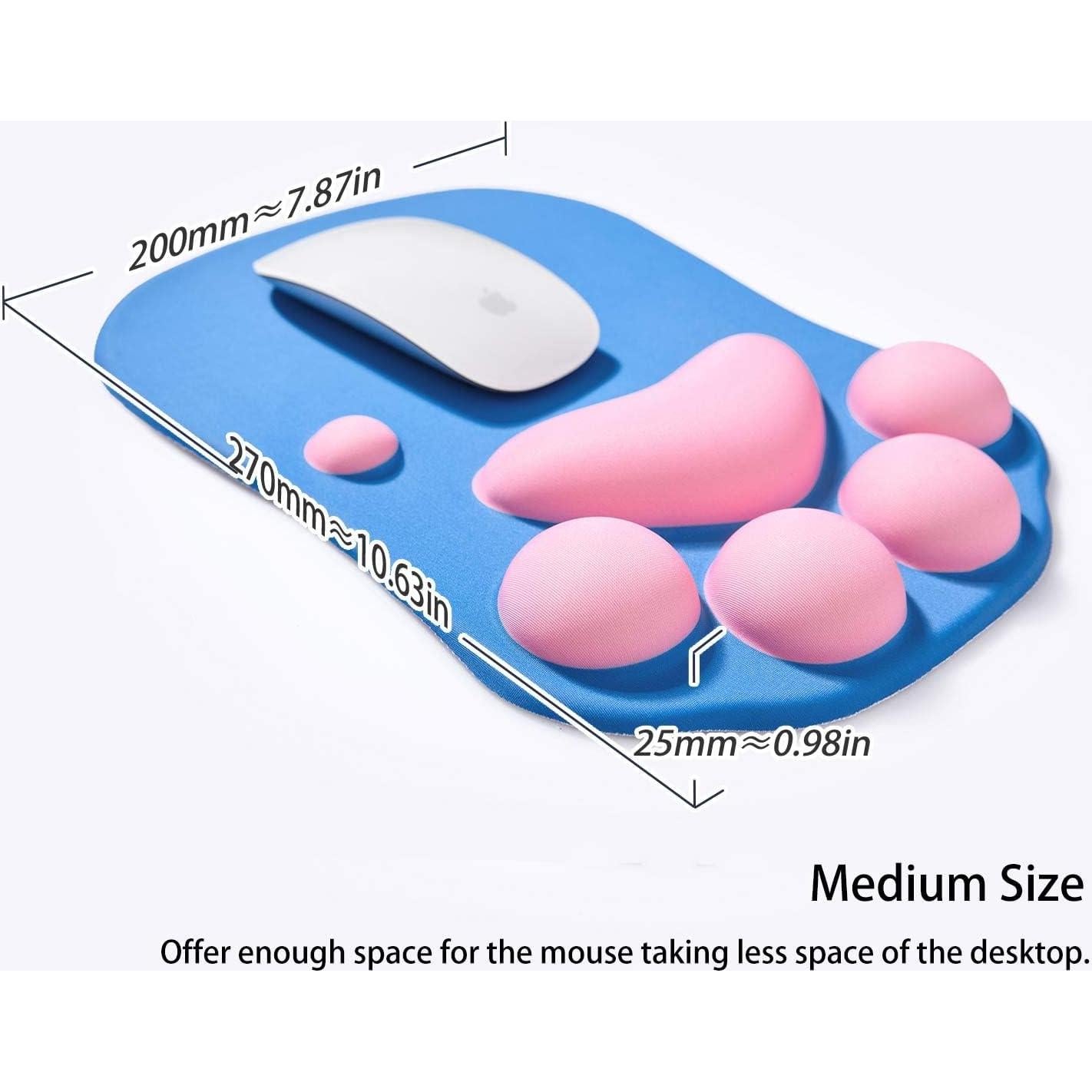 Alfombrilla de Ratón Ergonómica DOBAOJIA Patita de Gato Azul