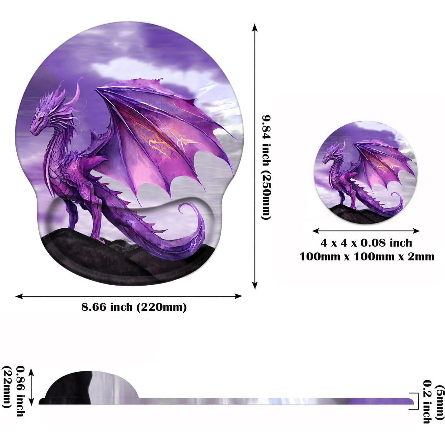 Soporte de Muñeca Ergonómico Luasao con Alfombrilla Dragón Púrpura