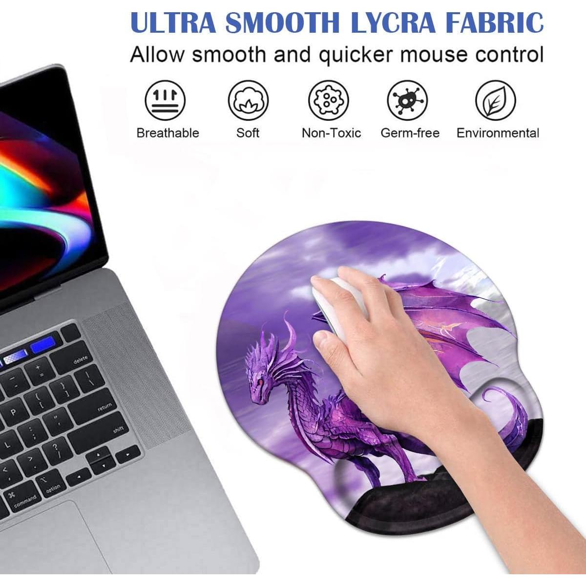 Soporte de Muñeca Ergonómico Luasao con Alfombrilla Dragón Púrpura
