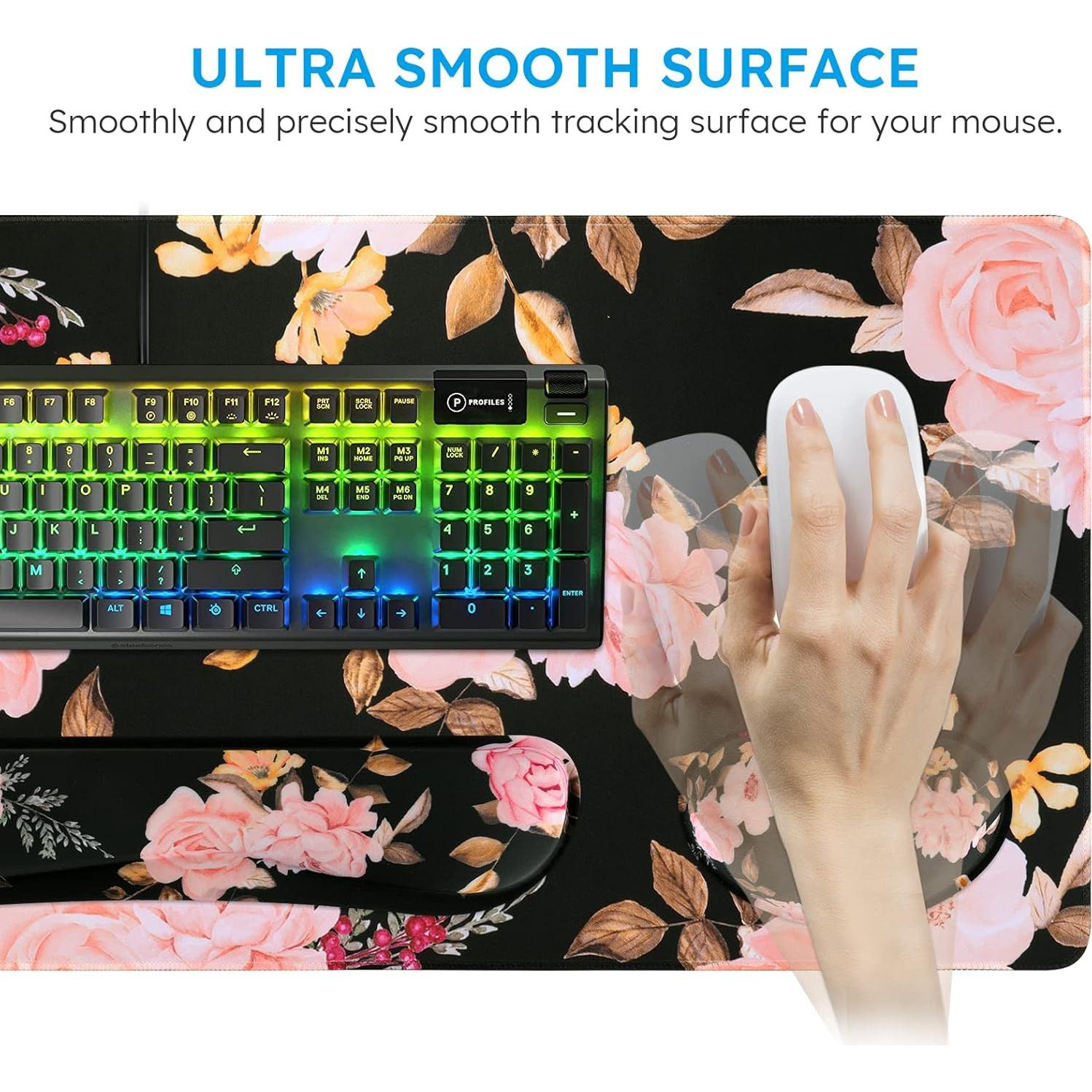 Conjunto Alfombrilla de Teclado y Ratón iCasso XXL Ergonómico