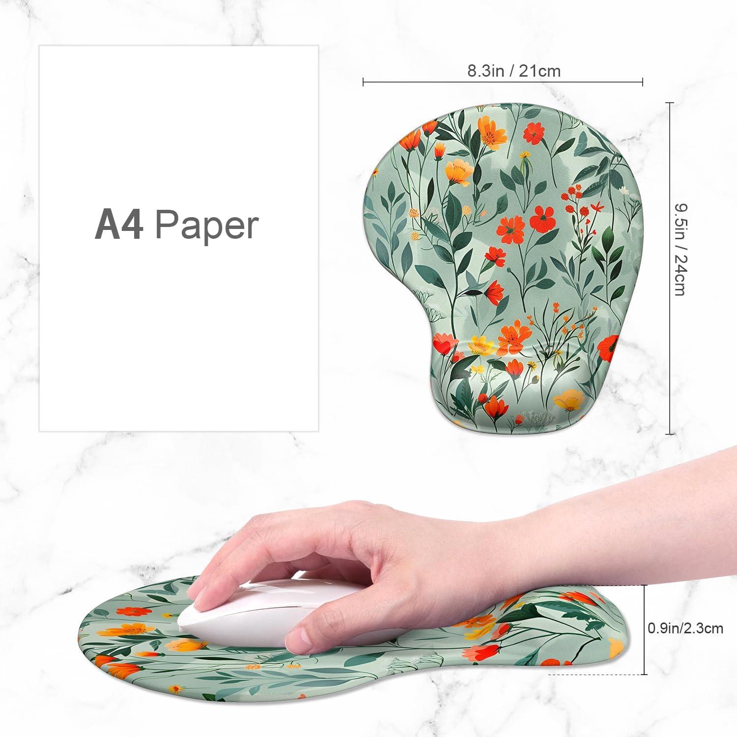 Alfombrilla Ergonómica ITNRSIIET con Reposamuñecas y Flores