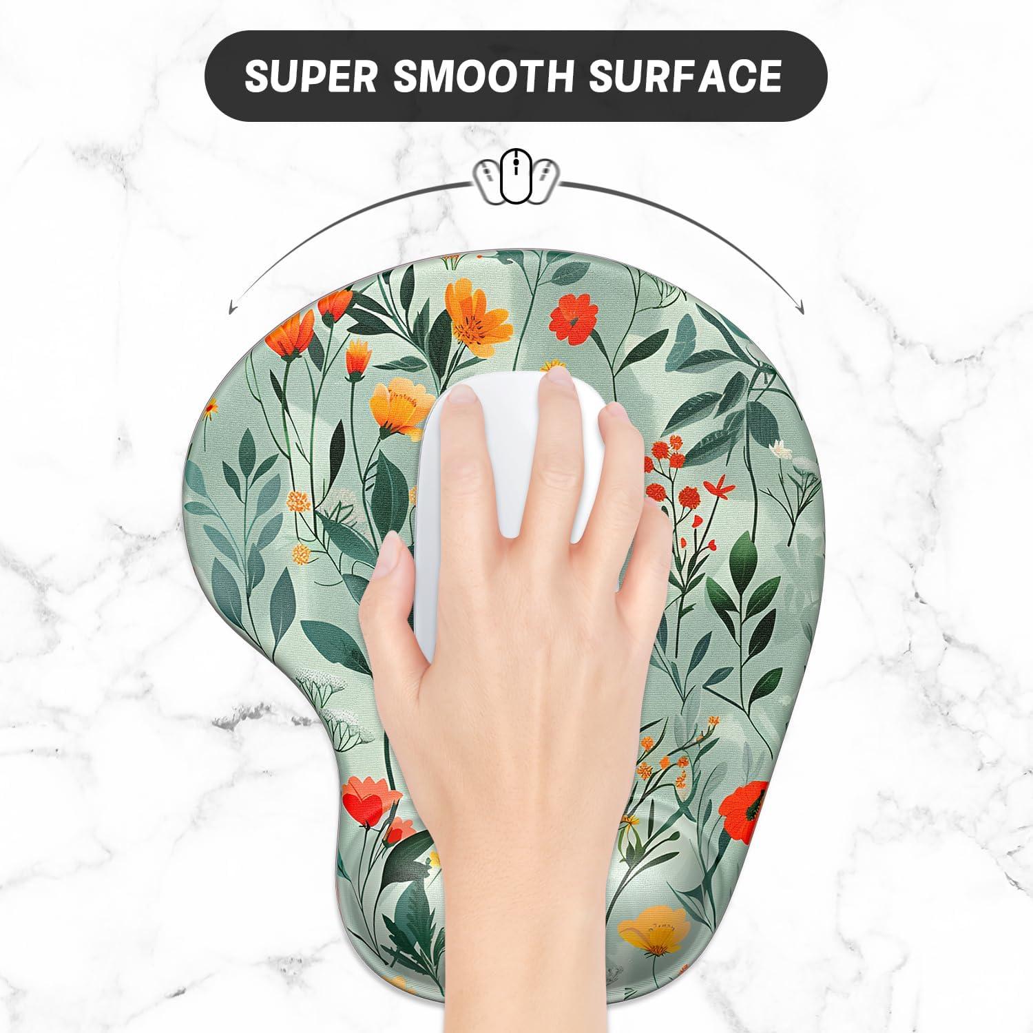 Alfombrilla Ergonómica ITNRSIIET con Reposamuñecas y Flores