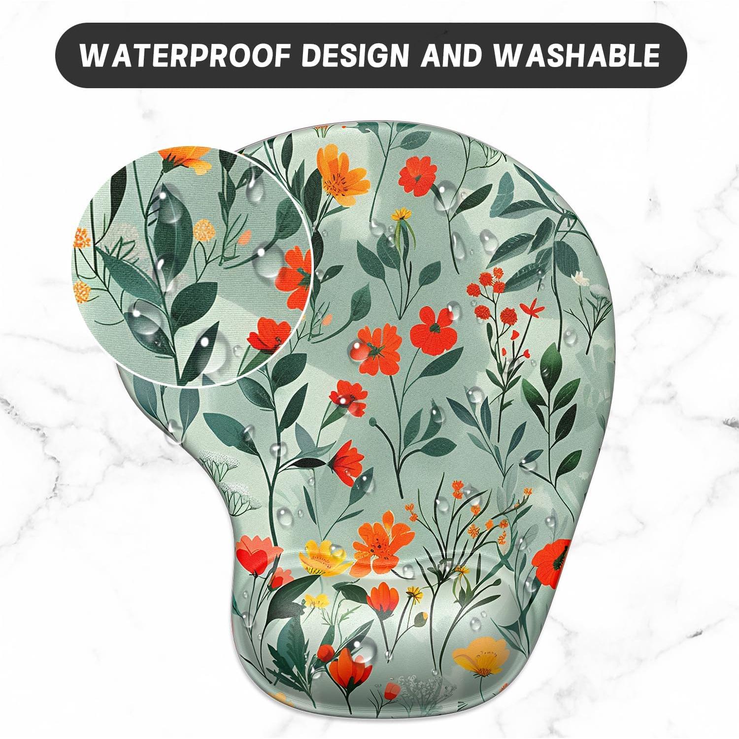 Alfombrilla Ergonómica ITNRSIIET con Reposamuñecas y Flores